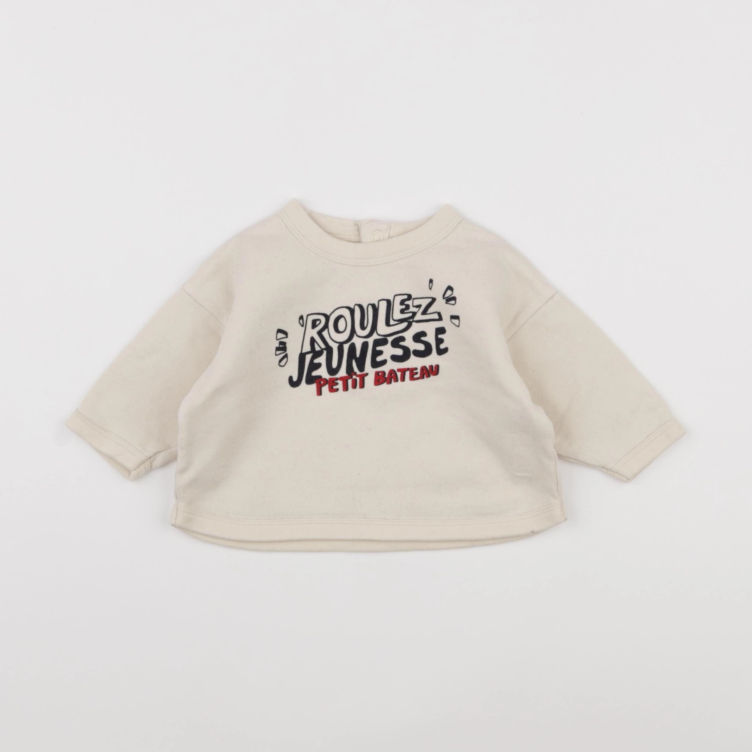 Petit Bateau - sweat beige - 6 mois