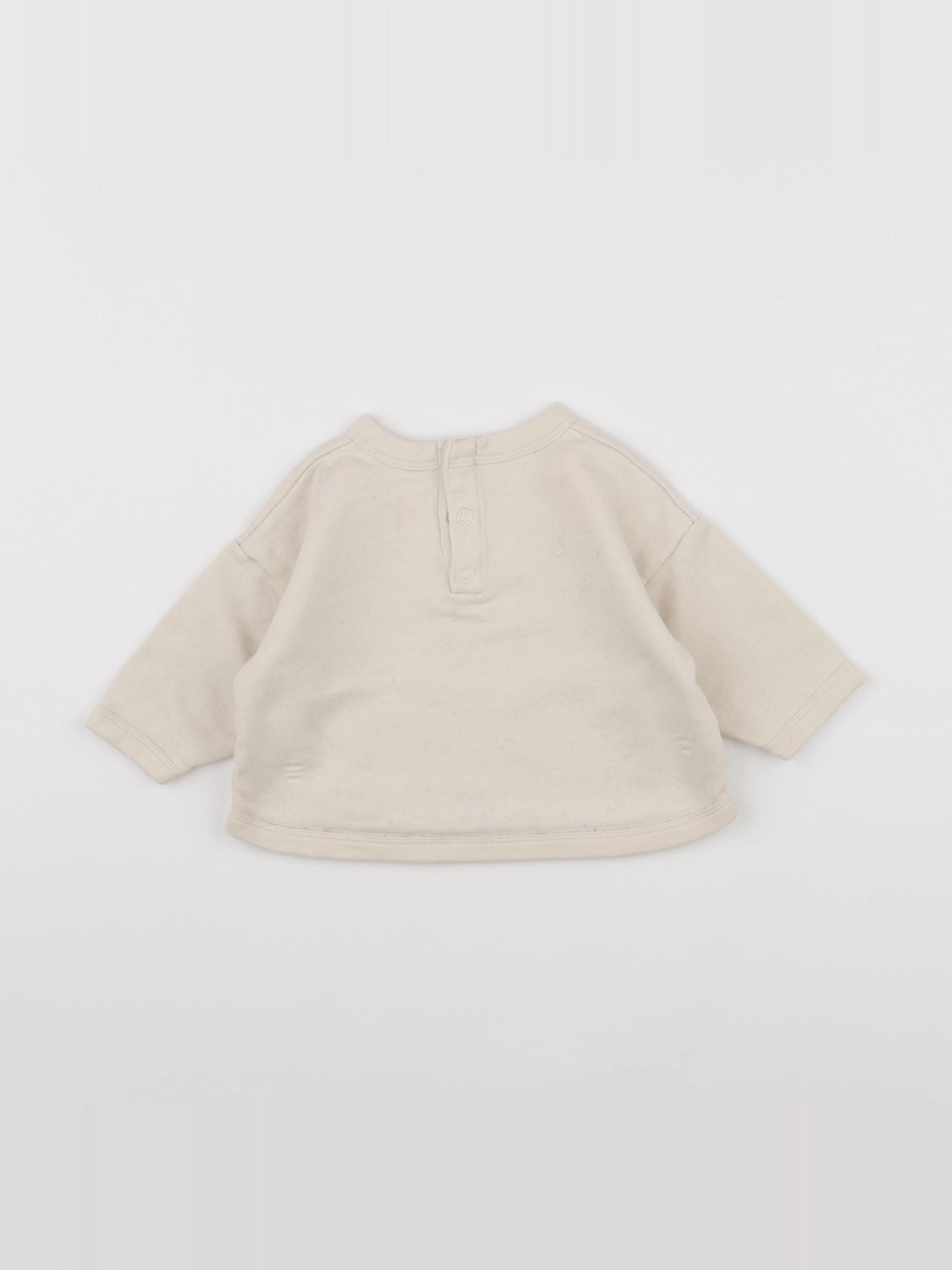 Petit Bateau - sweat beige - 6 mois