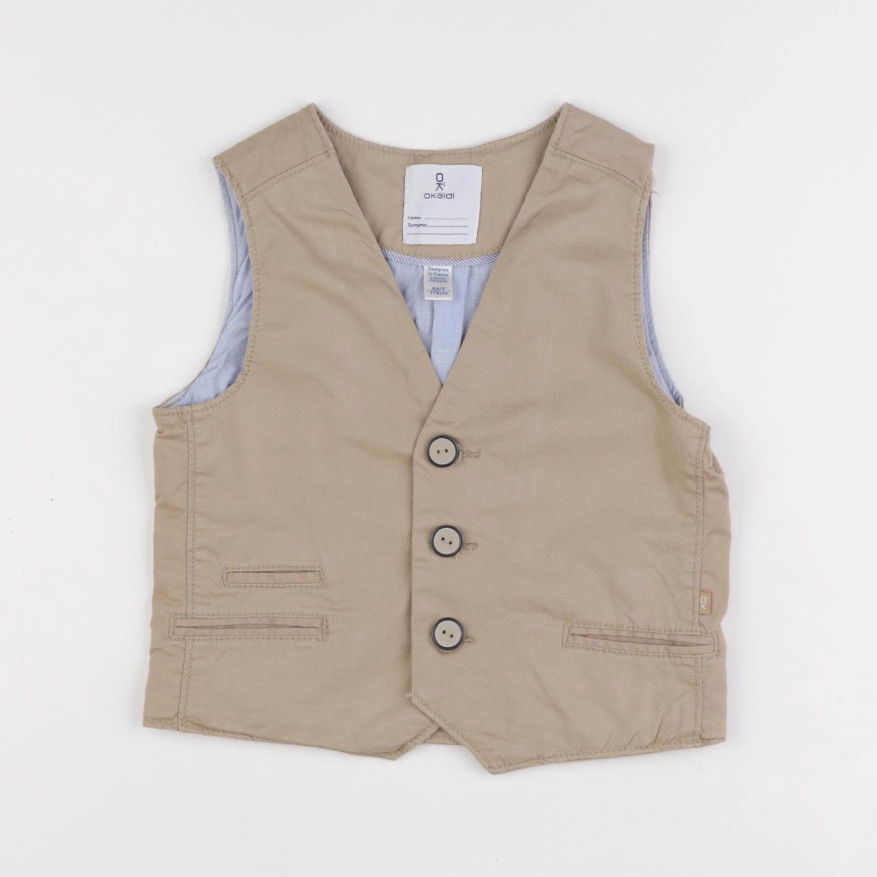 Okaidi - gilet beige - 6 ans