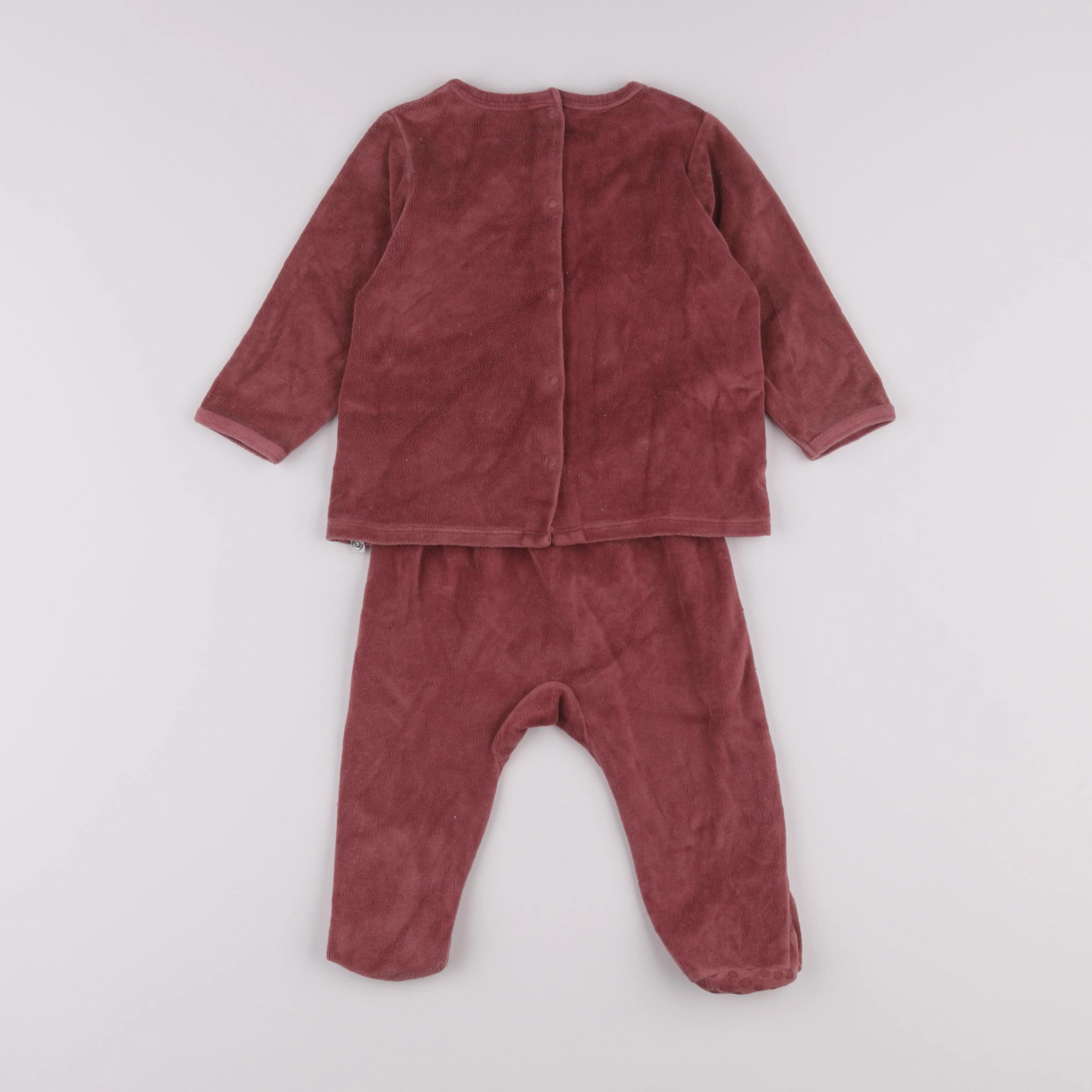 Vertbaudet - pyjama velours rouge - 18 mois