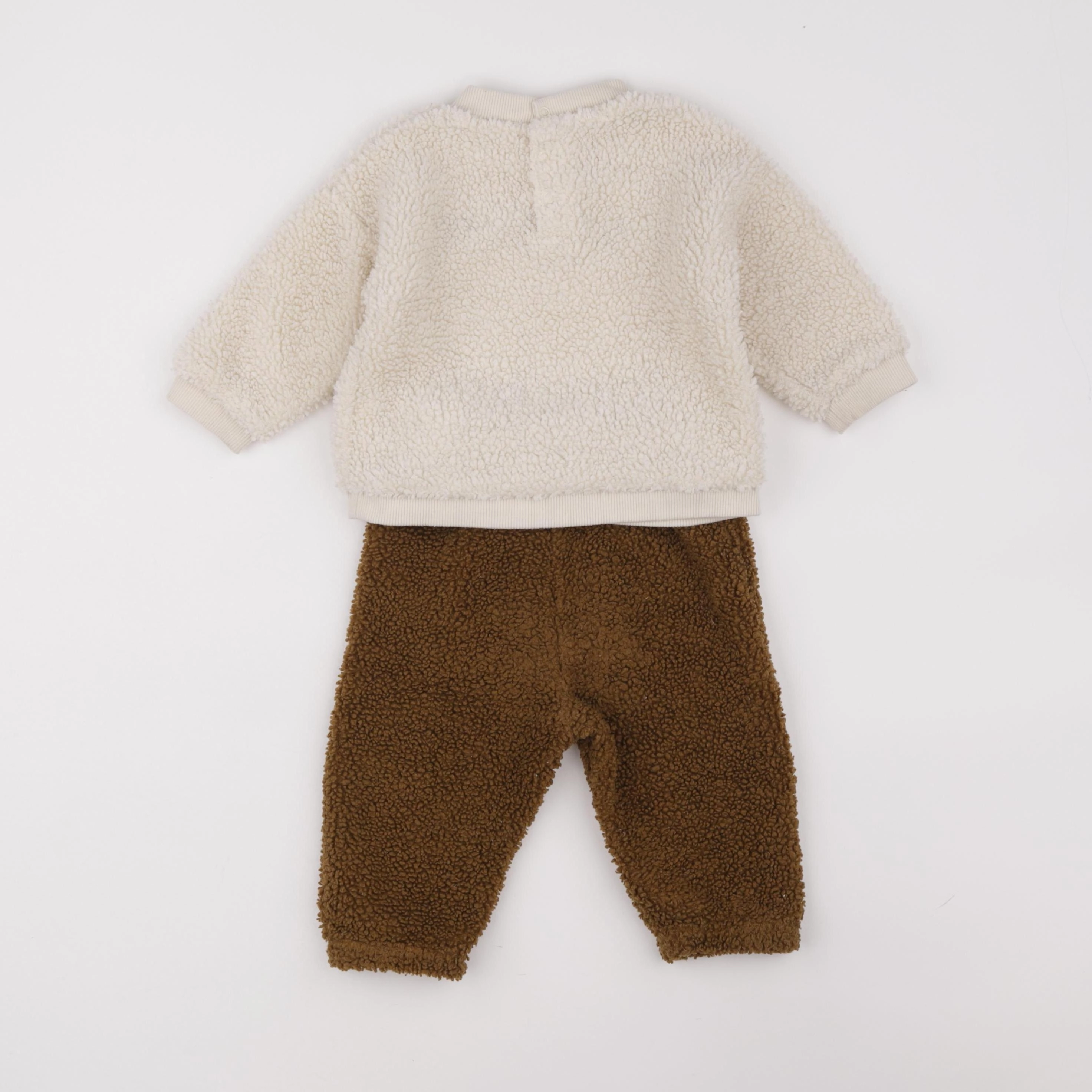 Vertbaudet - ensemble beige, marron - 12 mois