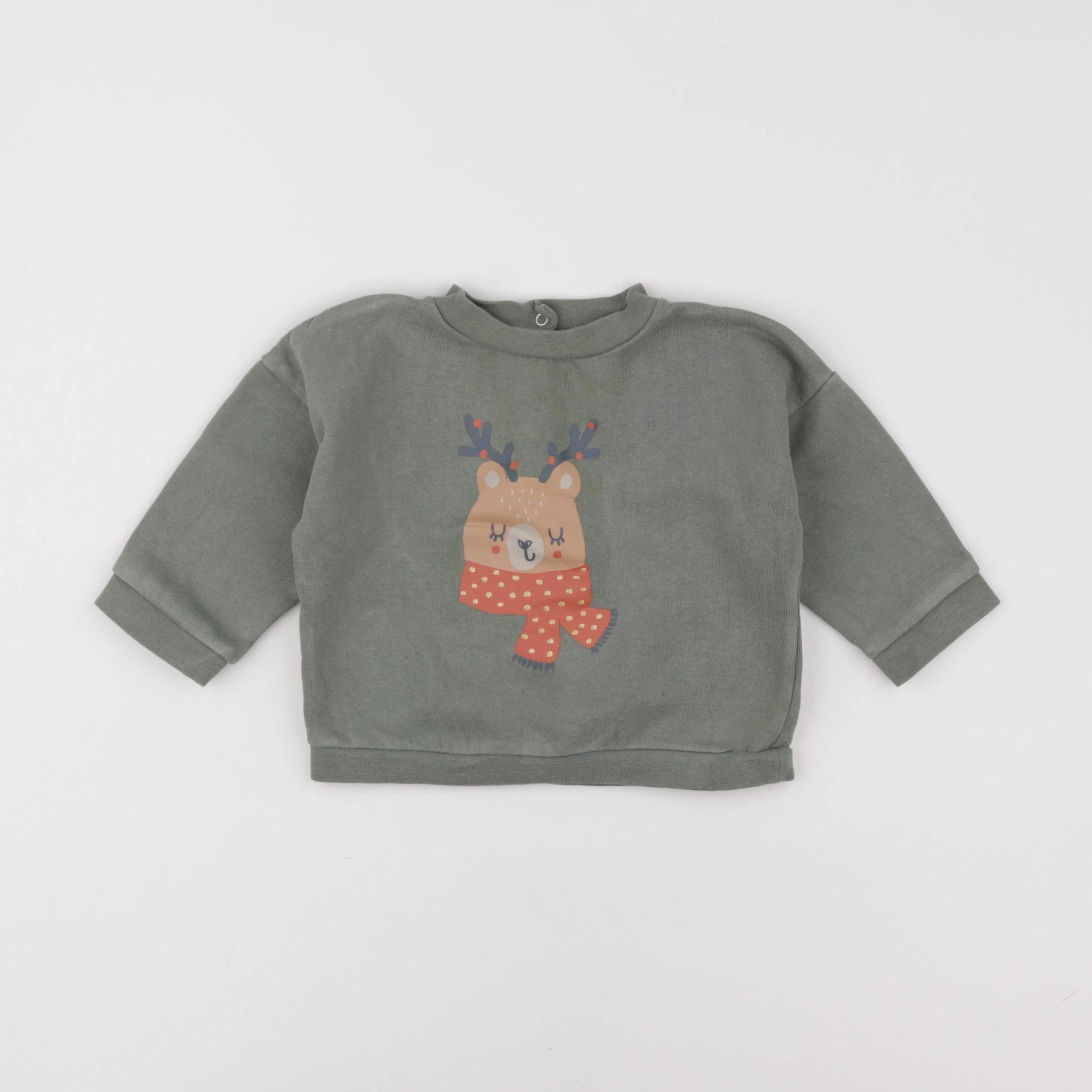Vertbaudet - sweat vert - 12 mois