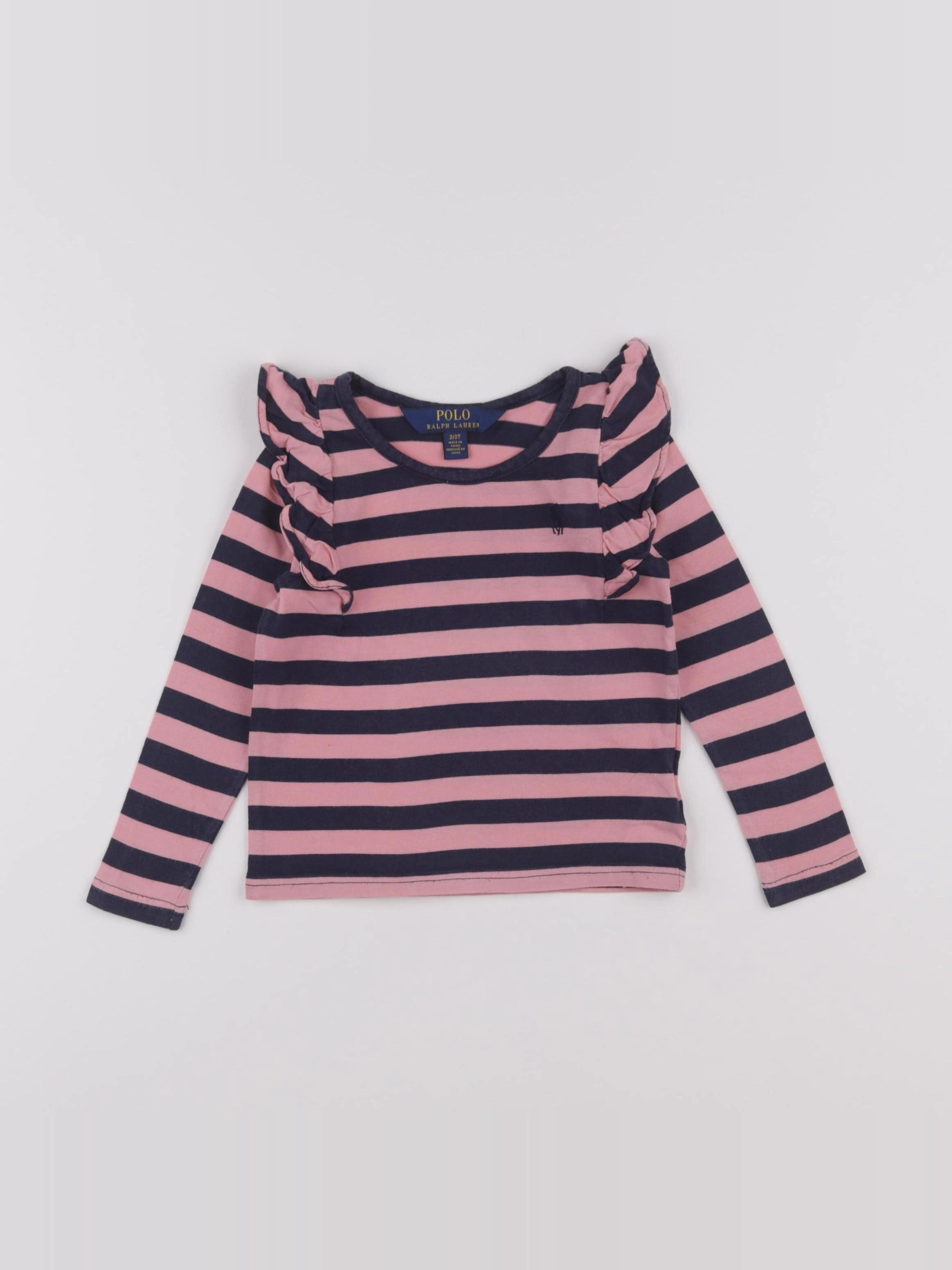 Ralph Lauren - tee-shirt rose, bleu - 2 ans