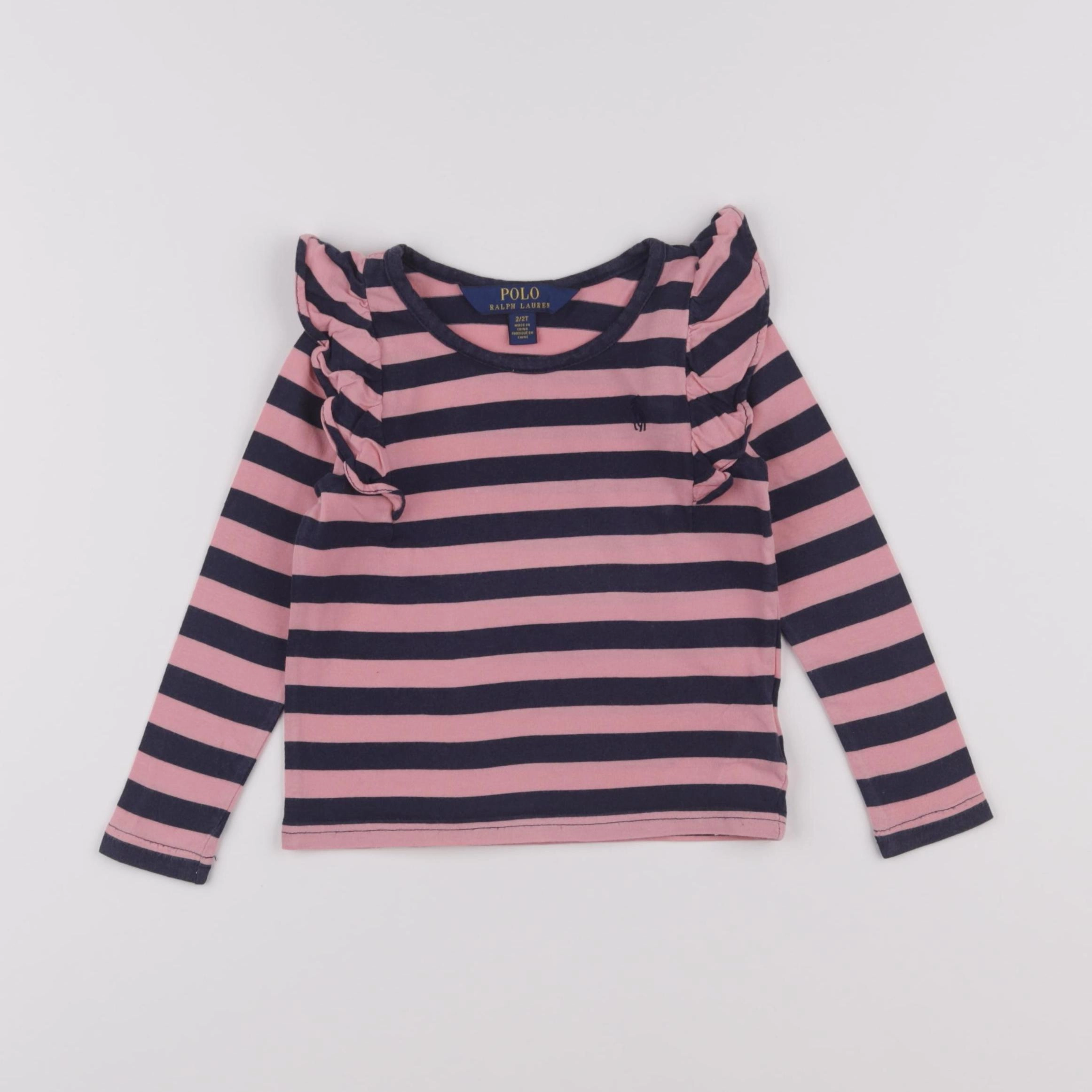 Ralph Lauren - tee-shirt rose, bleu - 2 ans