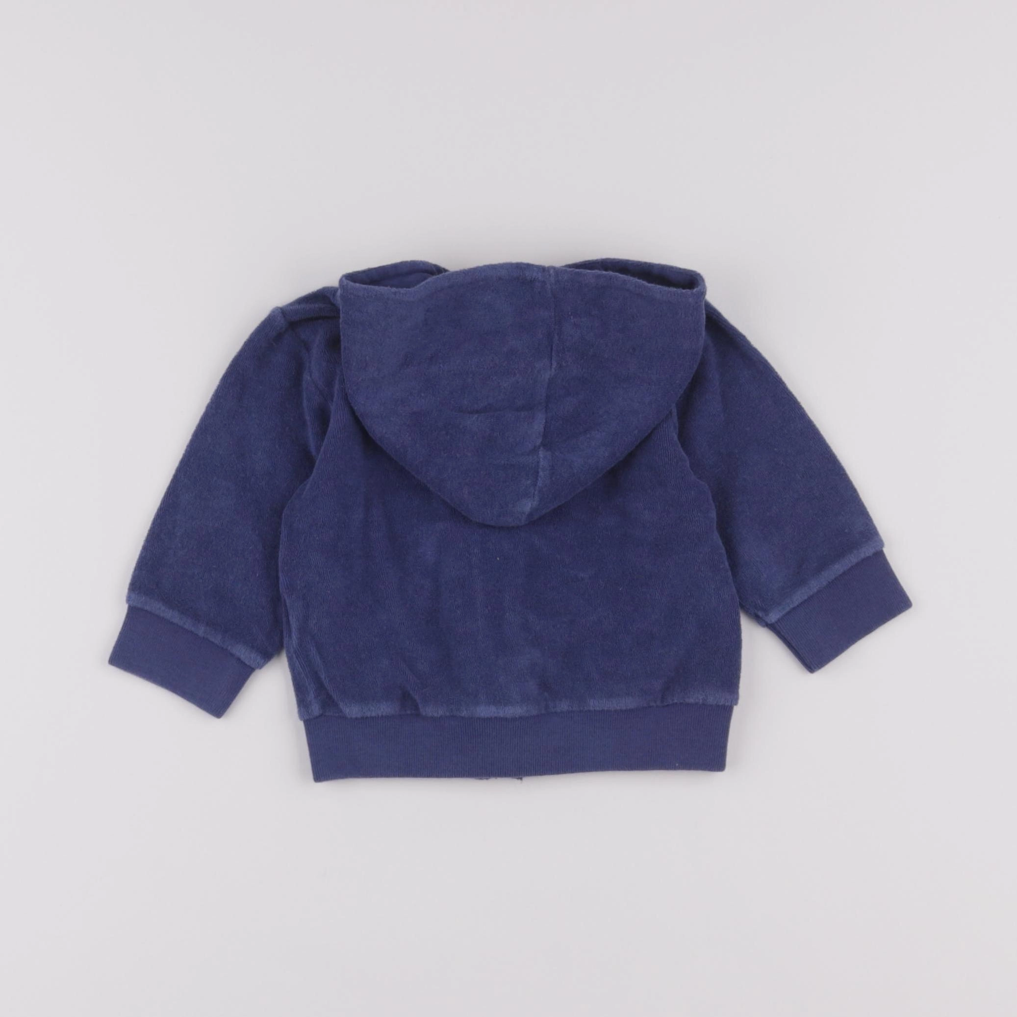 Petit Bateau - sweat bleu - 6 mois