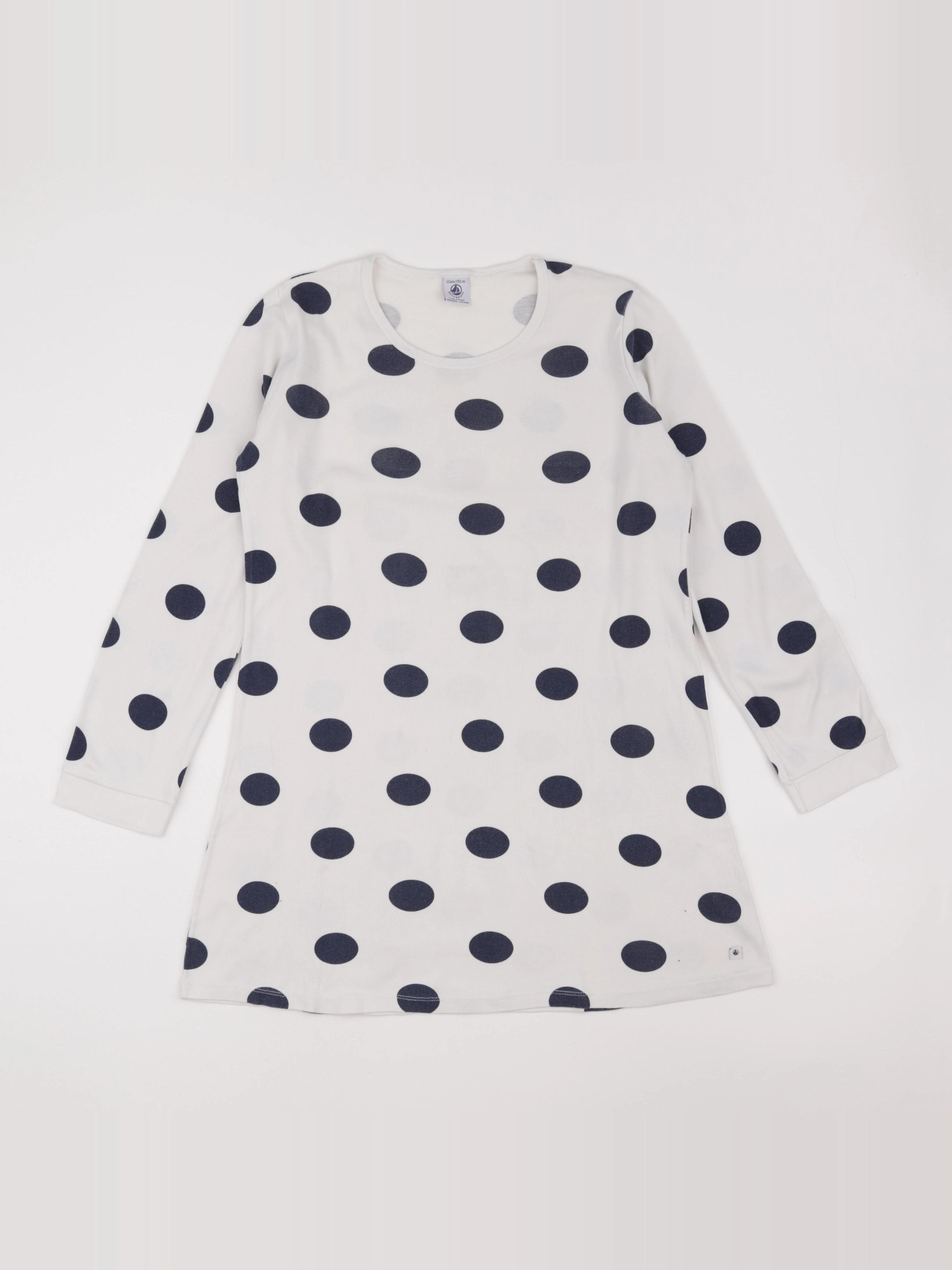 Petit Bateau - chemise de nuit coton bleu - 12 ans