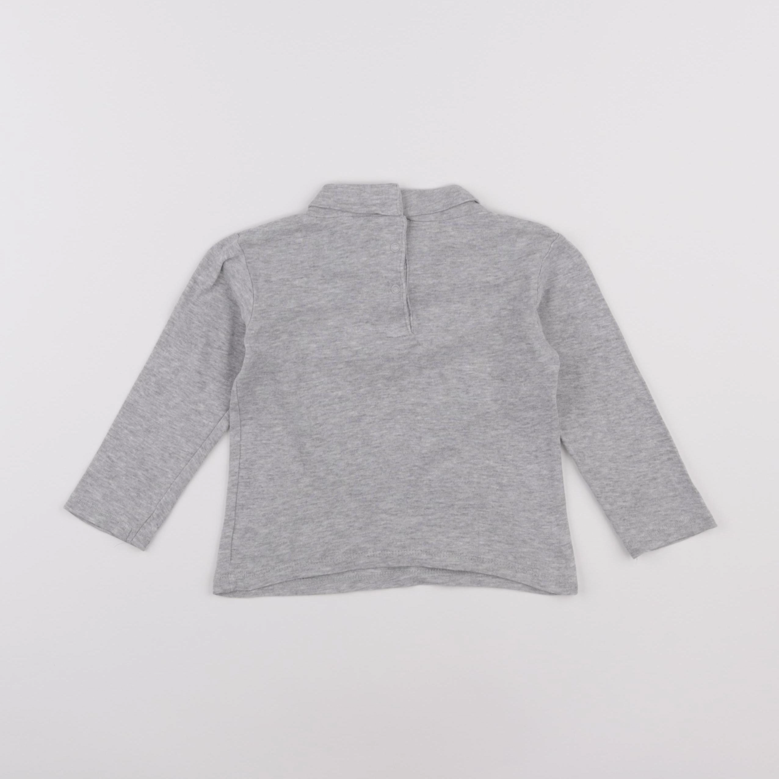 Vertbaudet - sous-pull gris - 24 mois