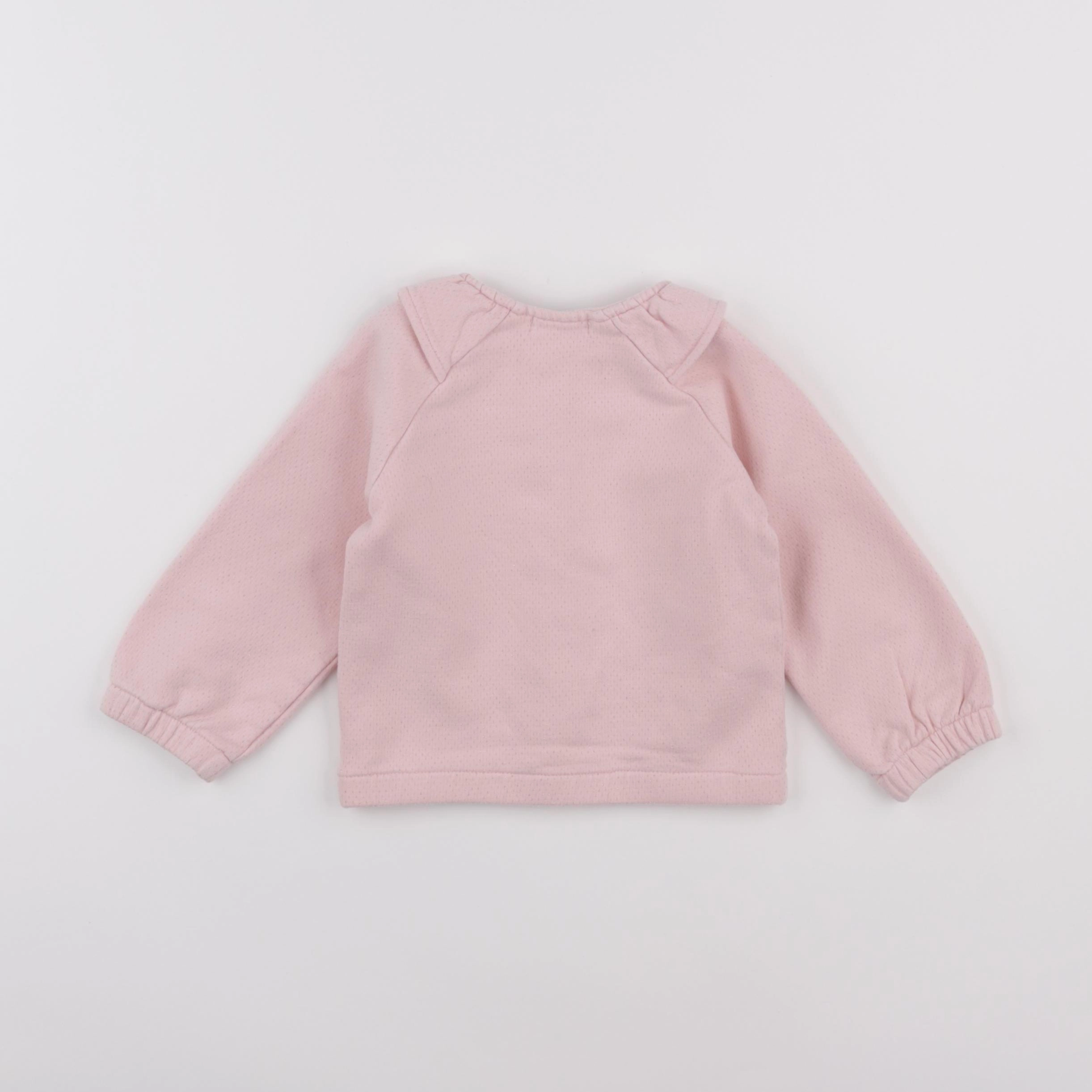 Vertbaudet - sweat rose, or - 24 mois