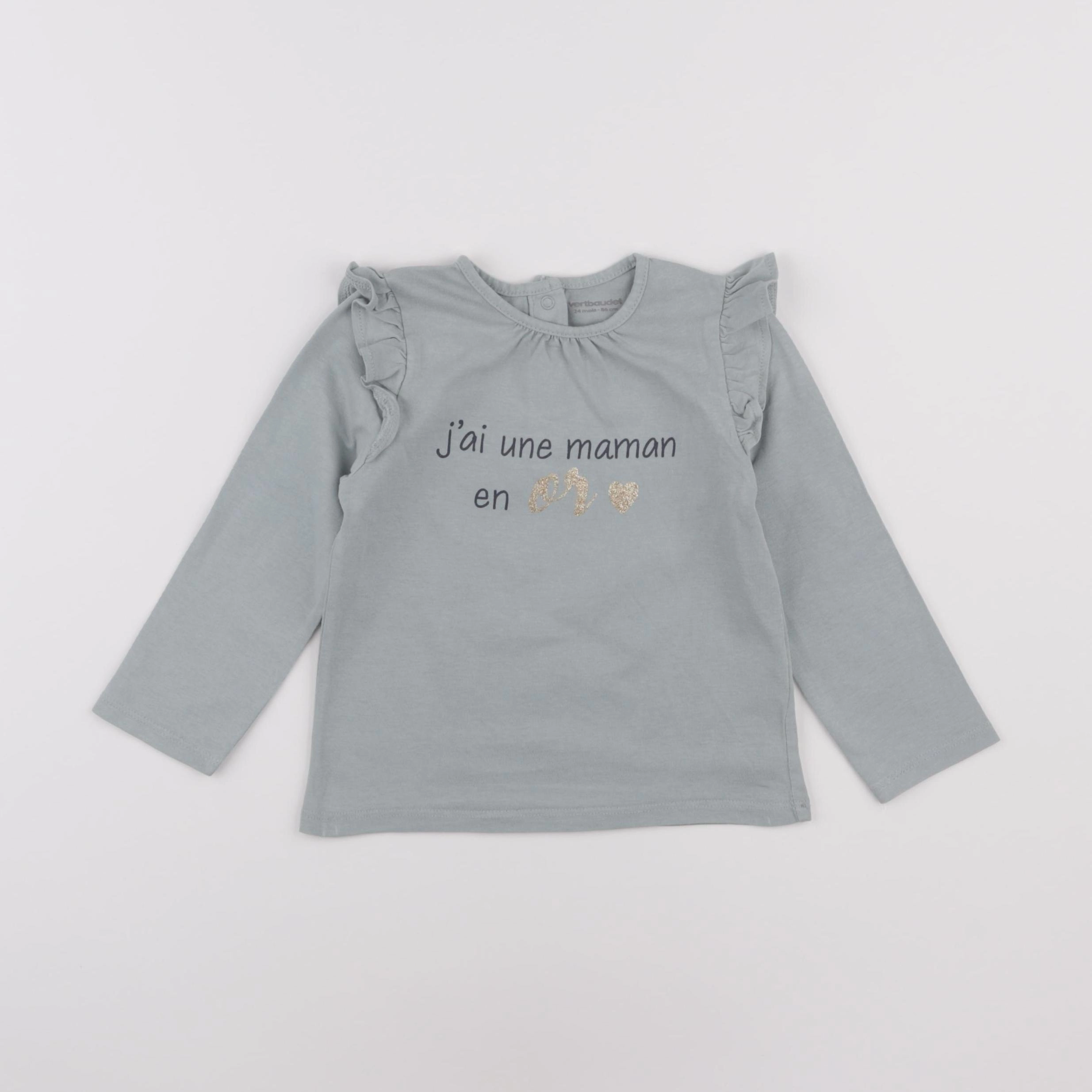 Vertbaudet - tee-shirt bleu - 24 mois