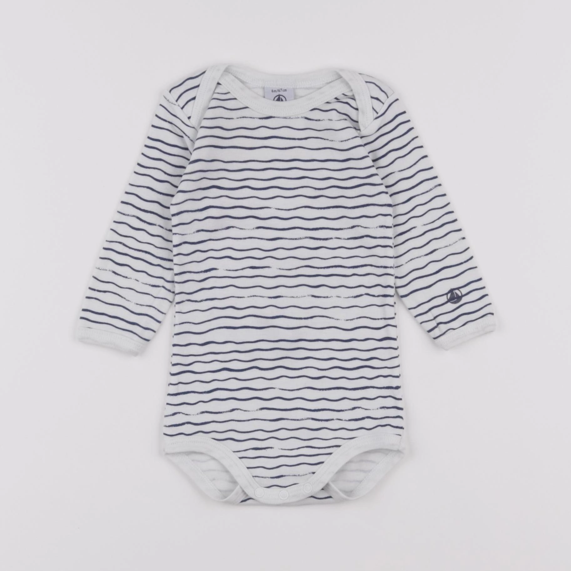Petit Bateau - body bleu - 6 mois