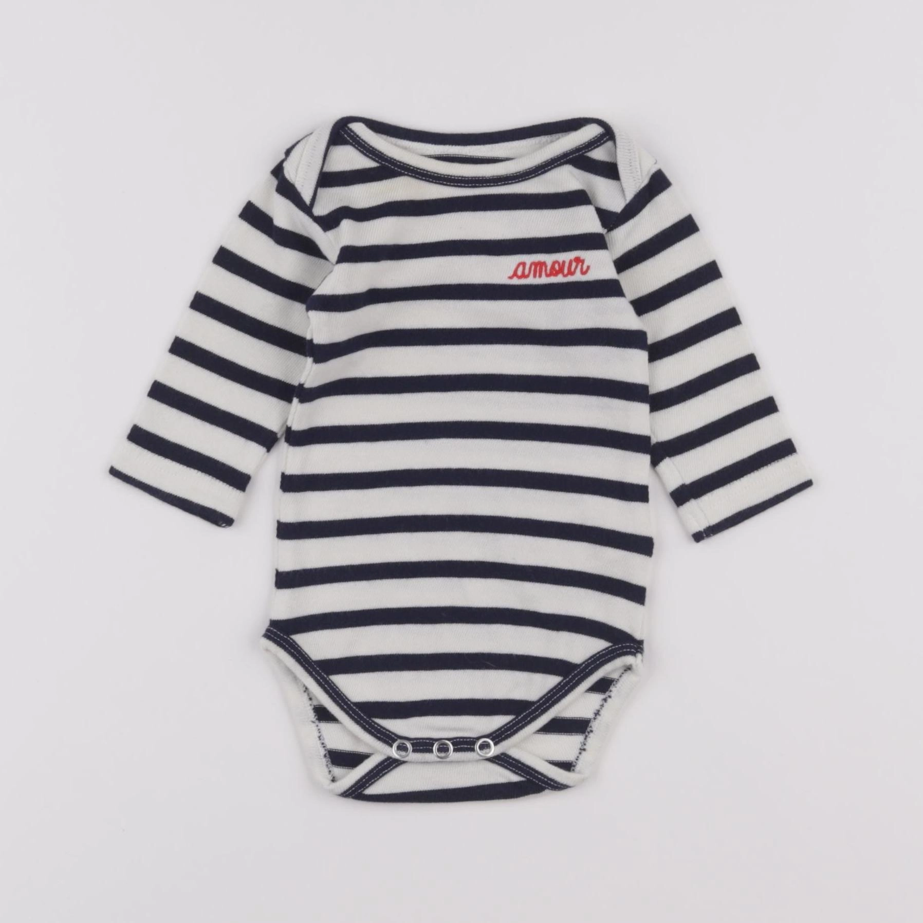 Maison Labiche - body bleu, blanc - 6 mois