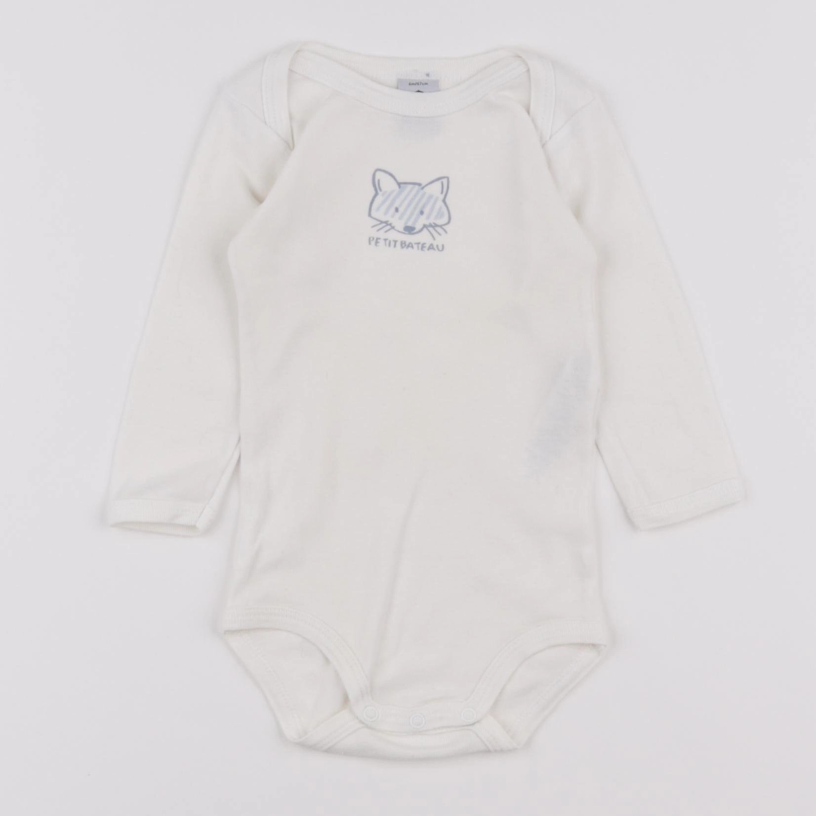 Petit Bateau - body blanc - 6 mois