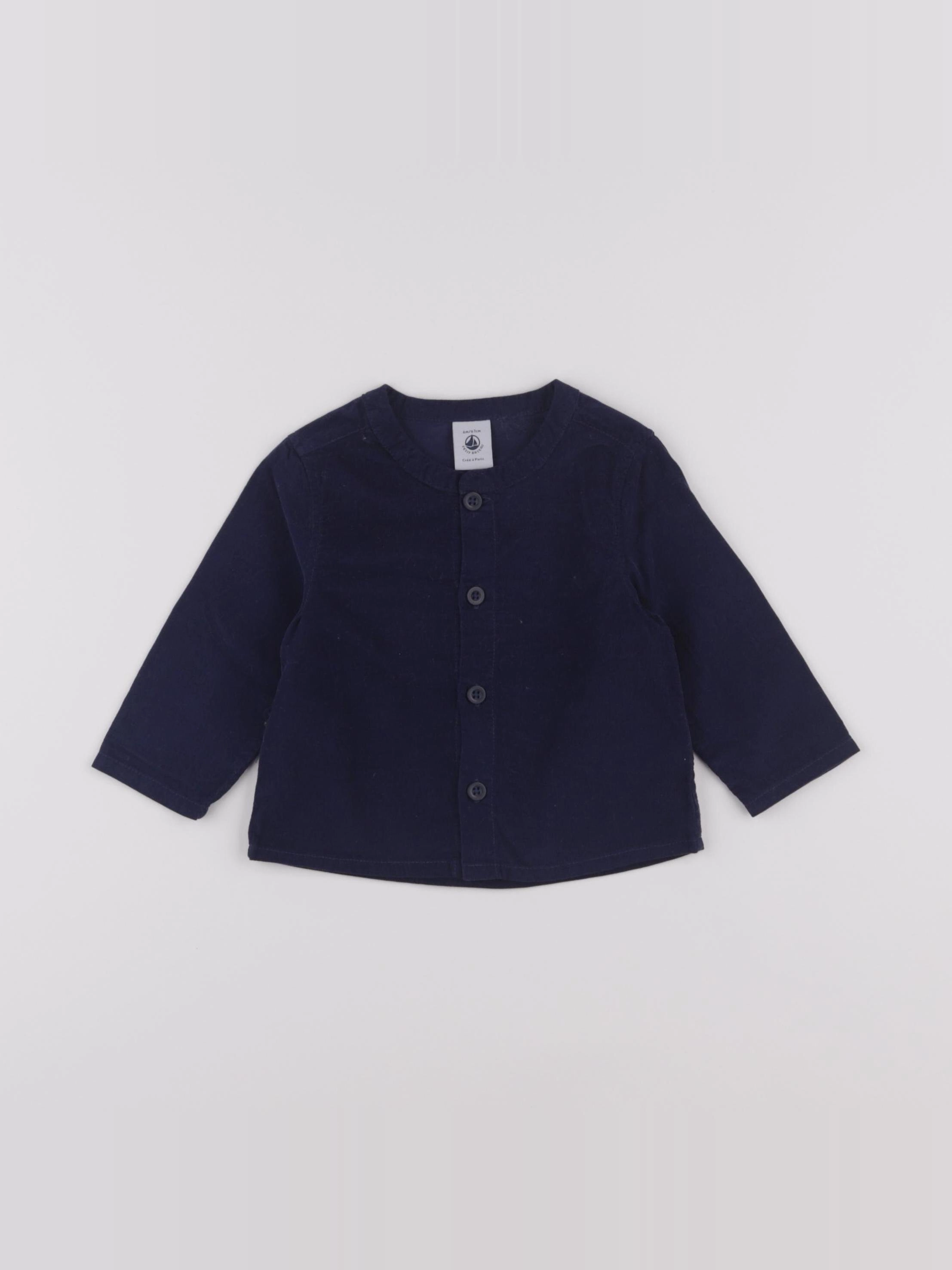 Petit Bateau - chemise bleu - 6 mois
