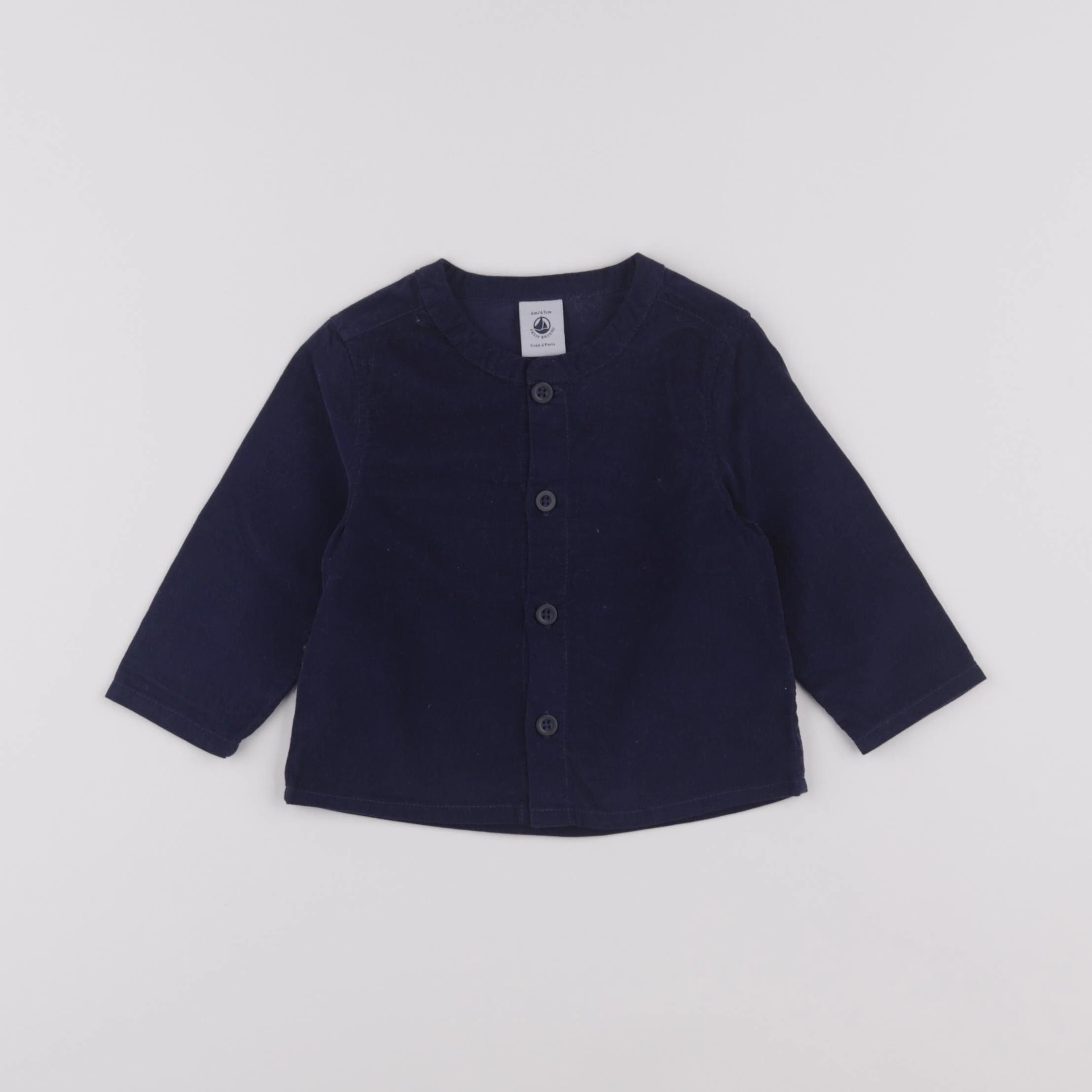 Petit Bateau - chemise bleu - 6 mois