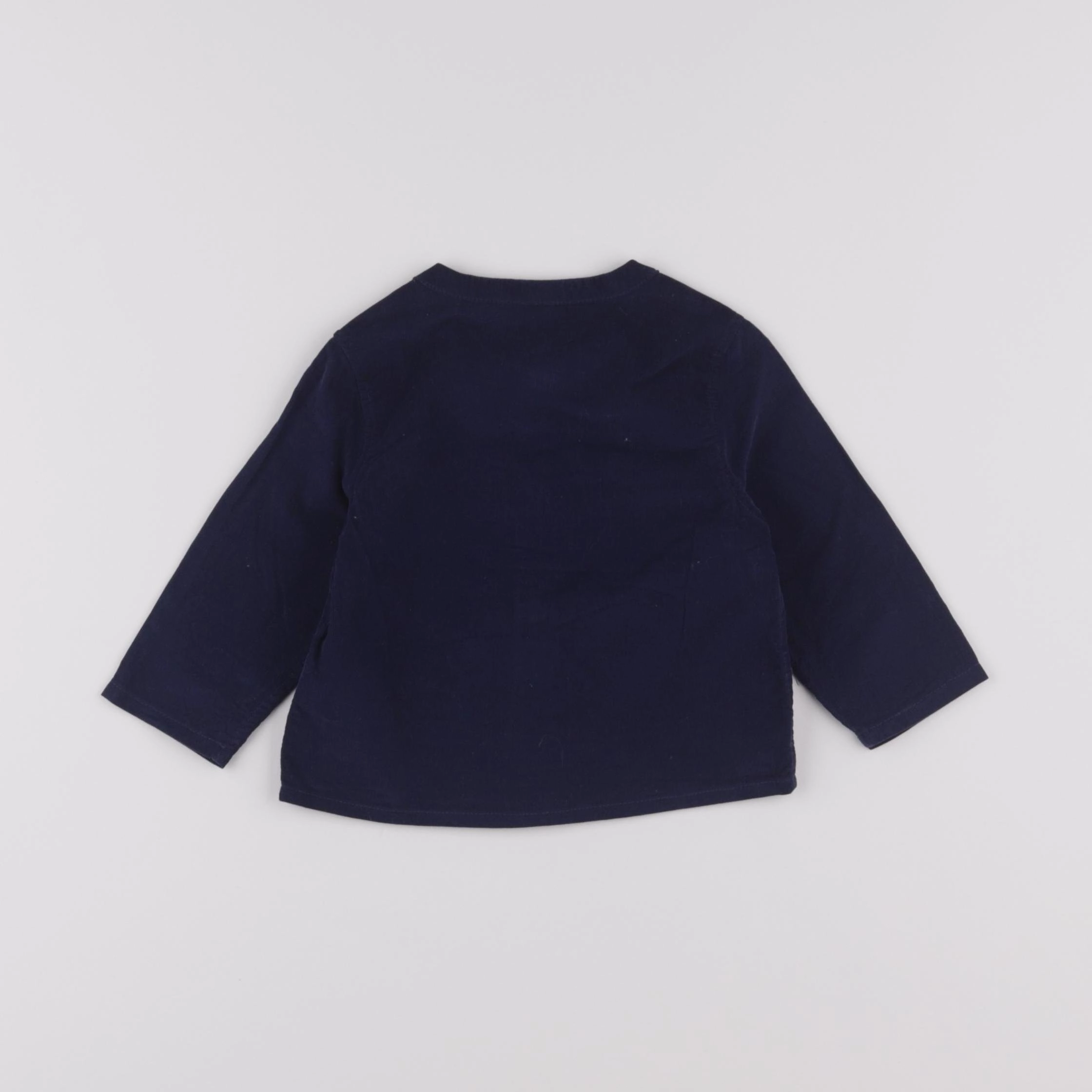 Petit Bateau - chemise bleu - 6 mois