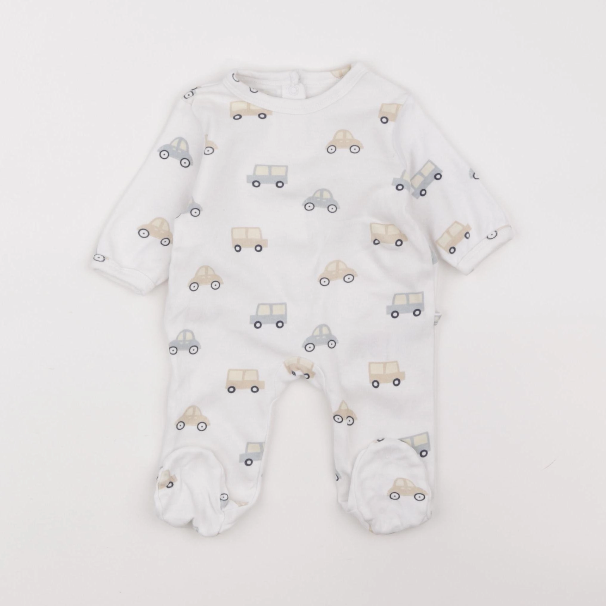 Vertbaudet - pyjama coton blanc - 1 mois