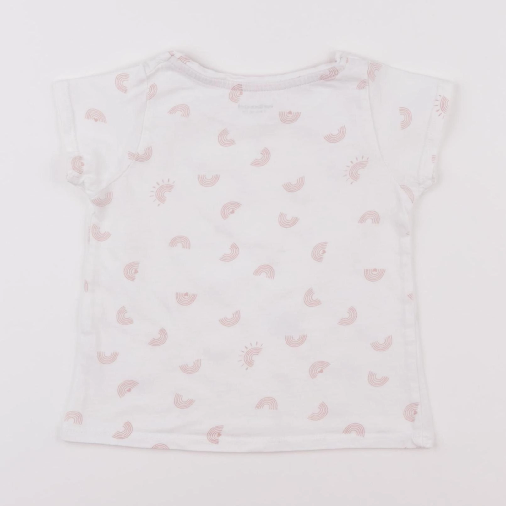 Vertbaudet - tee-shirt blanc, rose - 2 ans