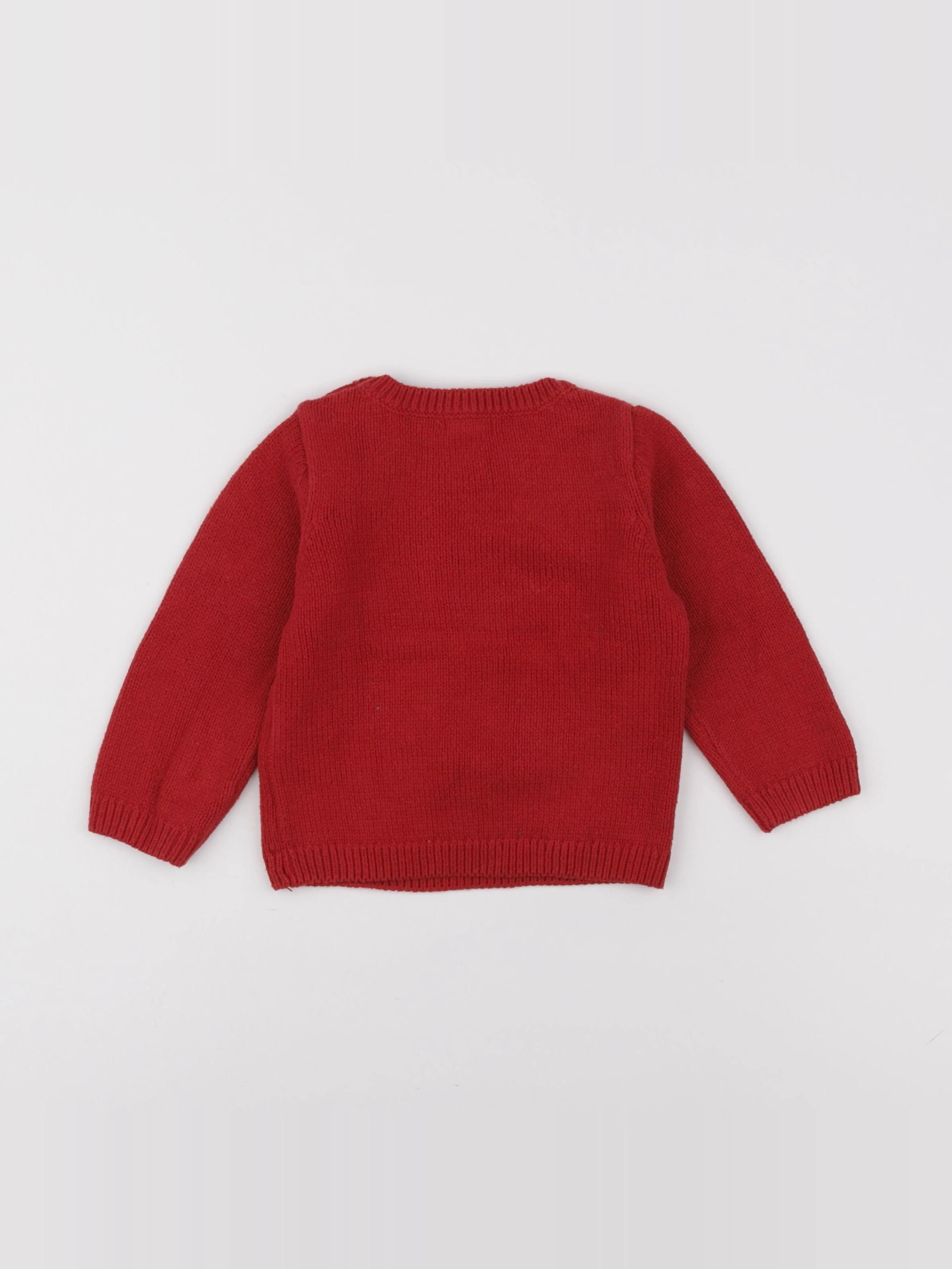 Vertbaudet - pull rouge - 18 mois