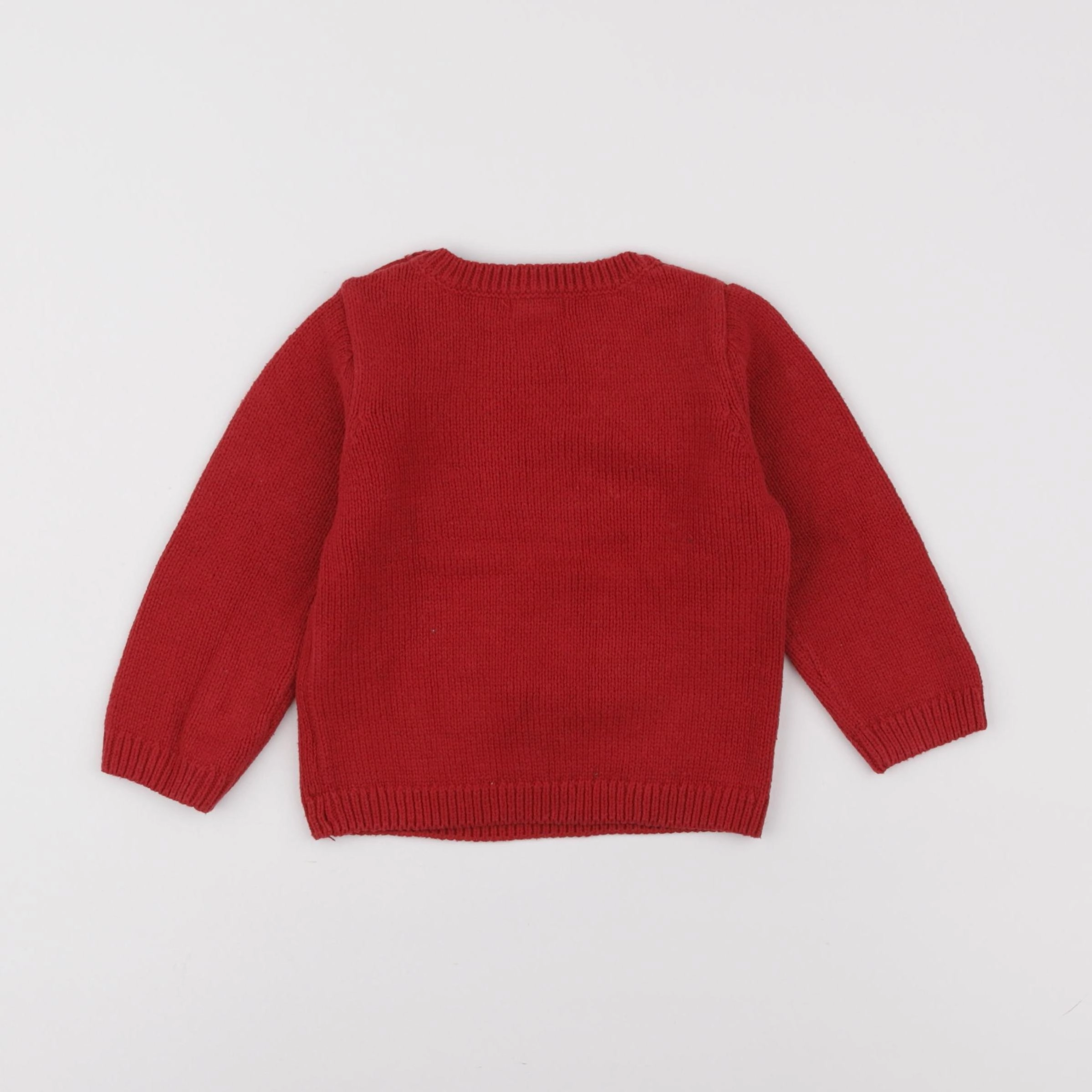 Vertbaudet - pull rouge - 18 mois