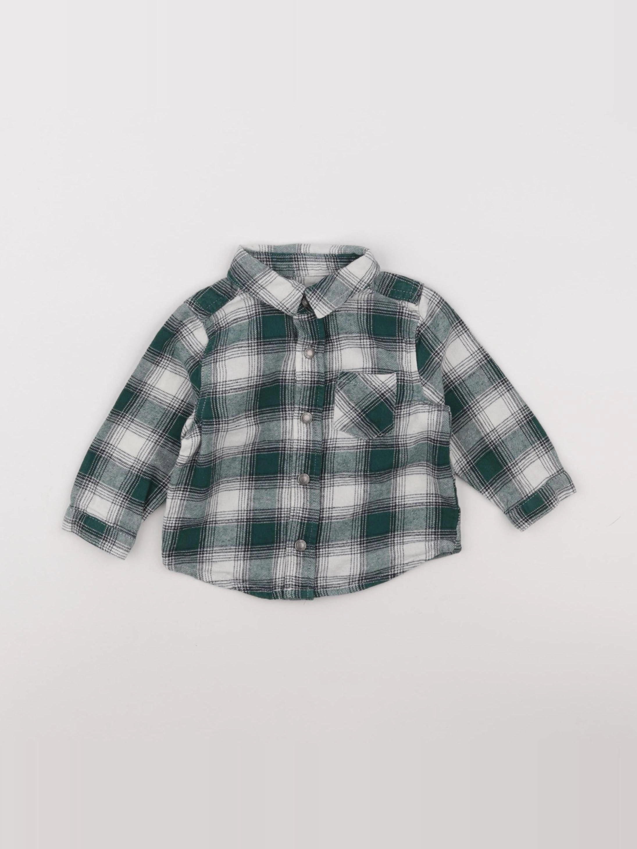 Vertbaudet - chemise vert - 9 mois