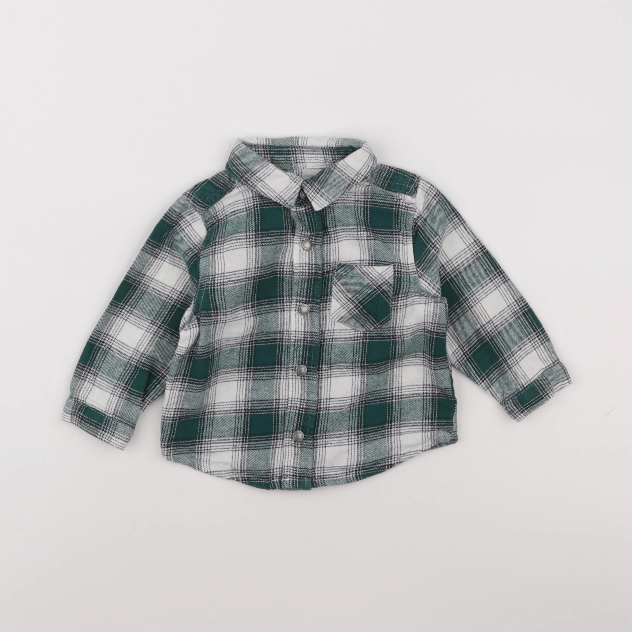 Vertbaudet - chemise vert - 9 mois