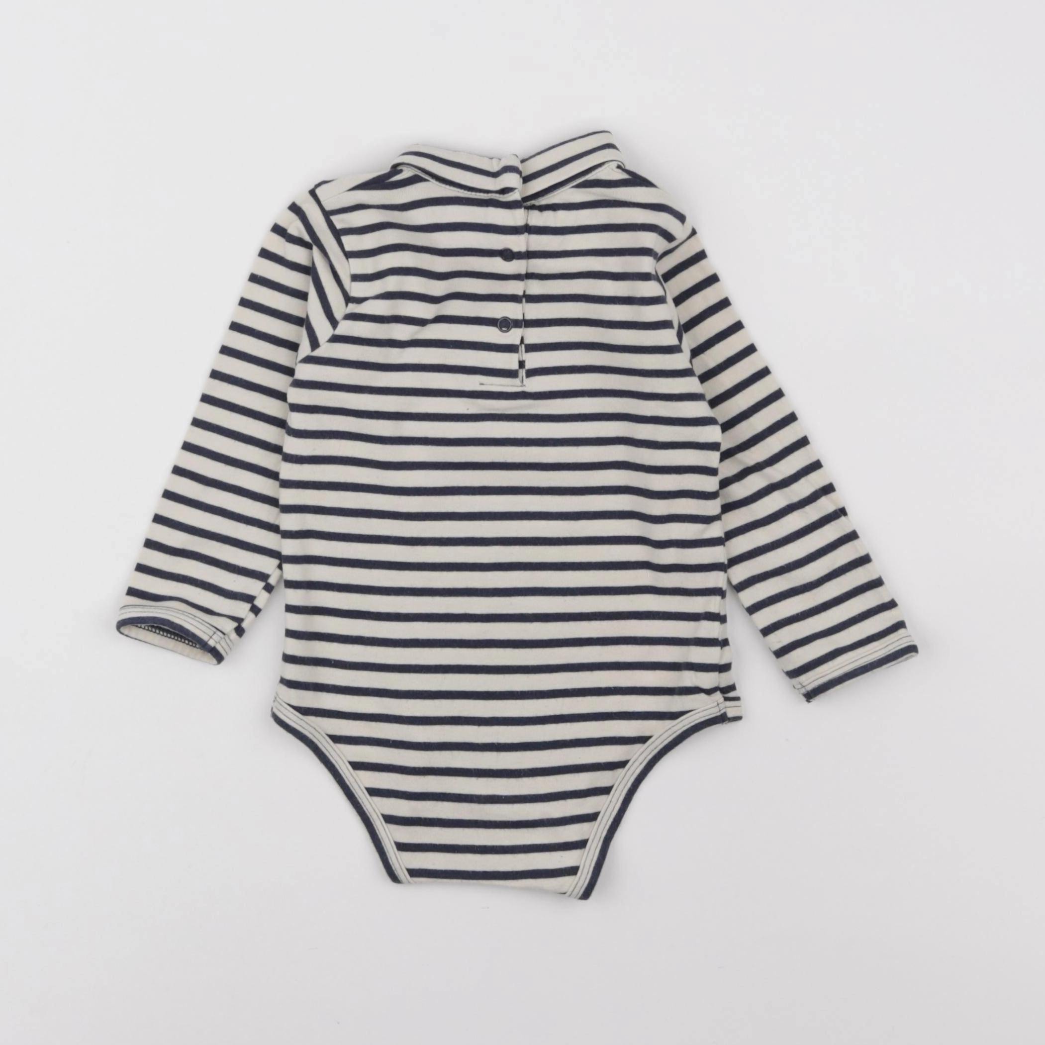 Vertbaudet - body à col bleu - 12 mois