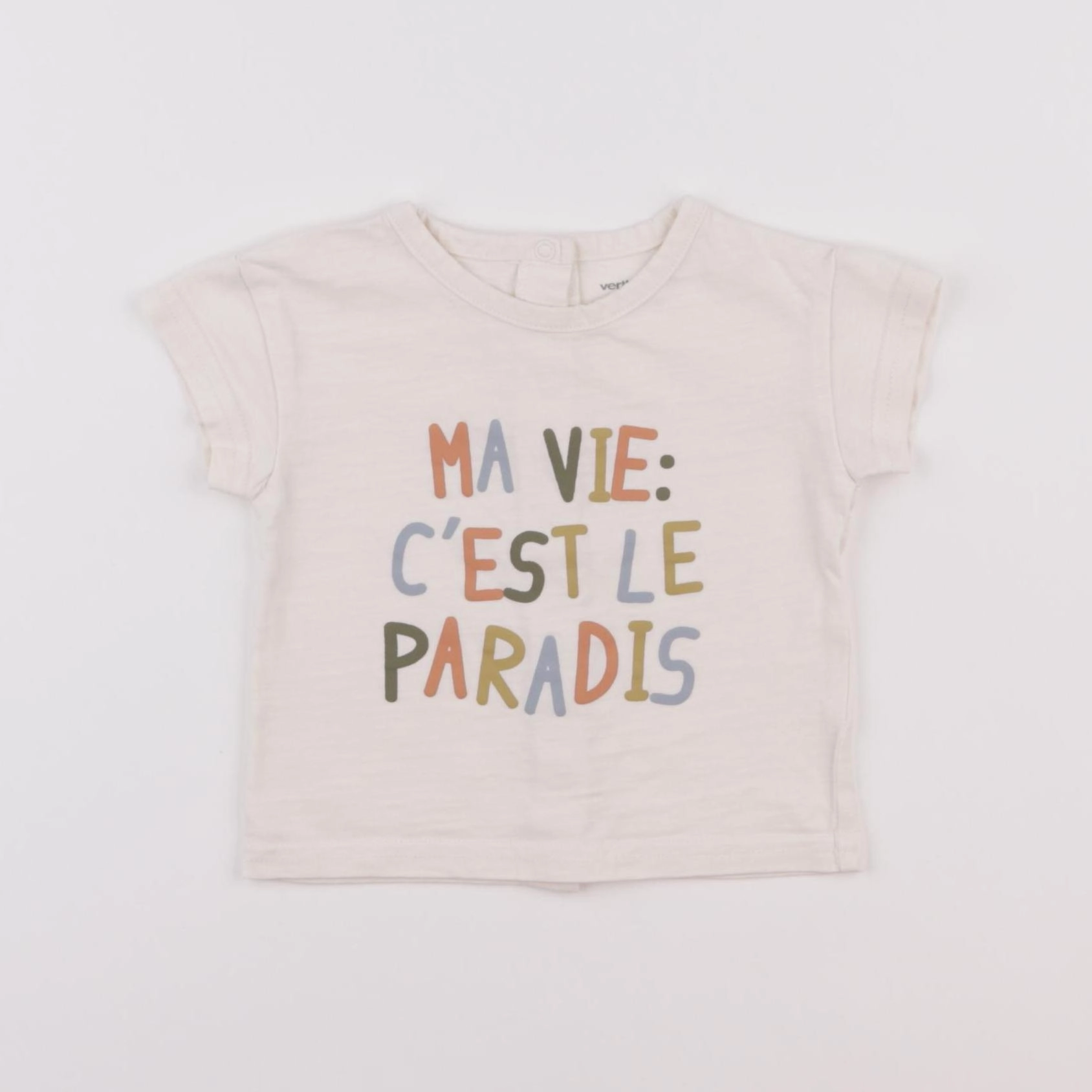 Vertbaudet - tee-shirt blanc - 6 mois