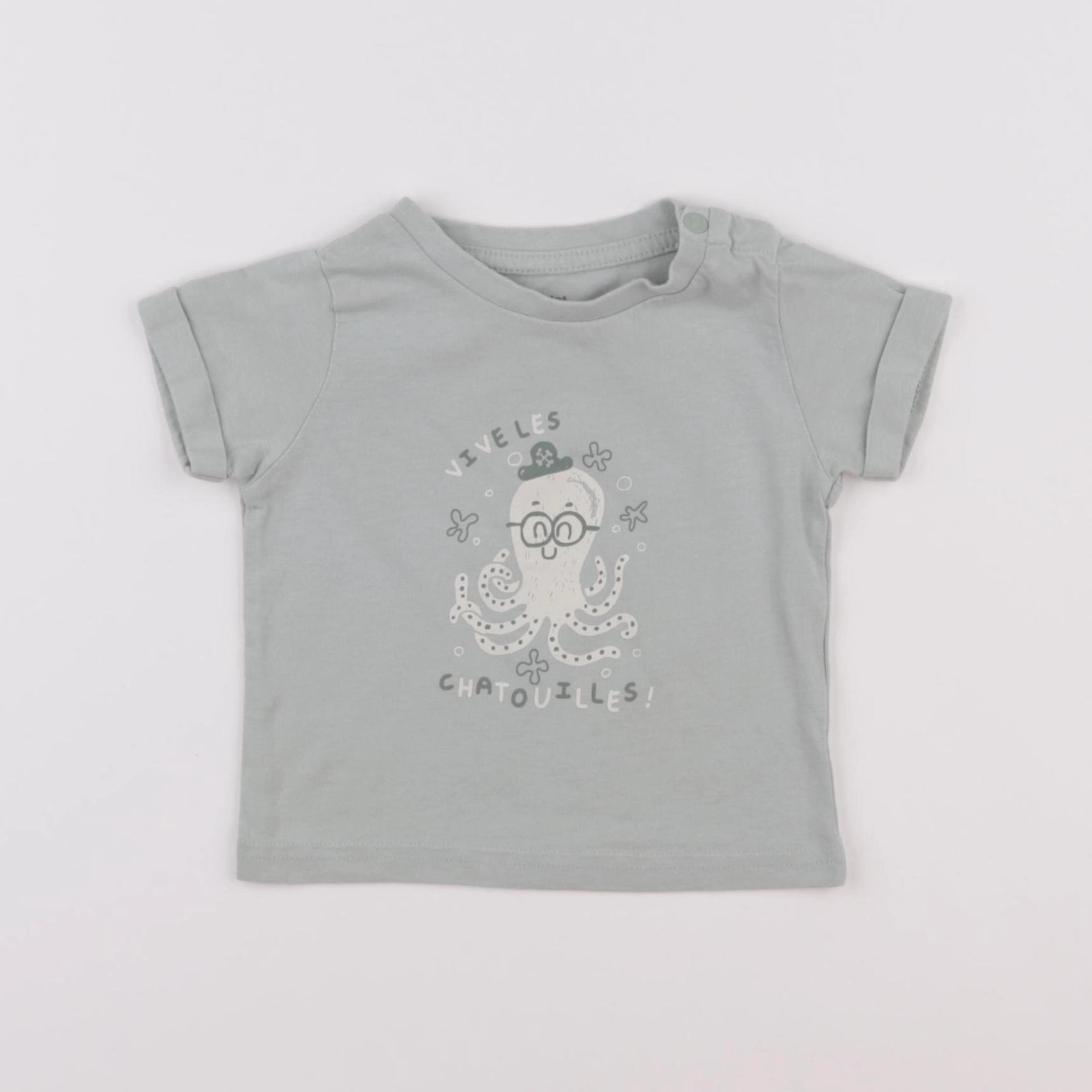 Vertbaudet - tee-shirt vert - 6 mois