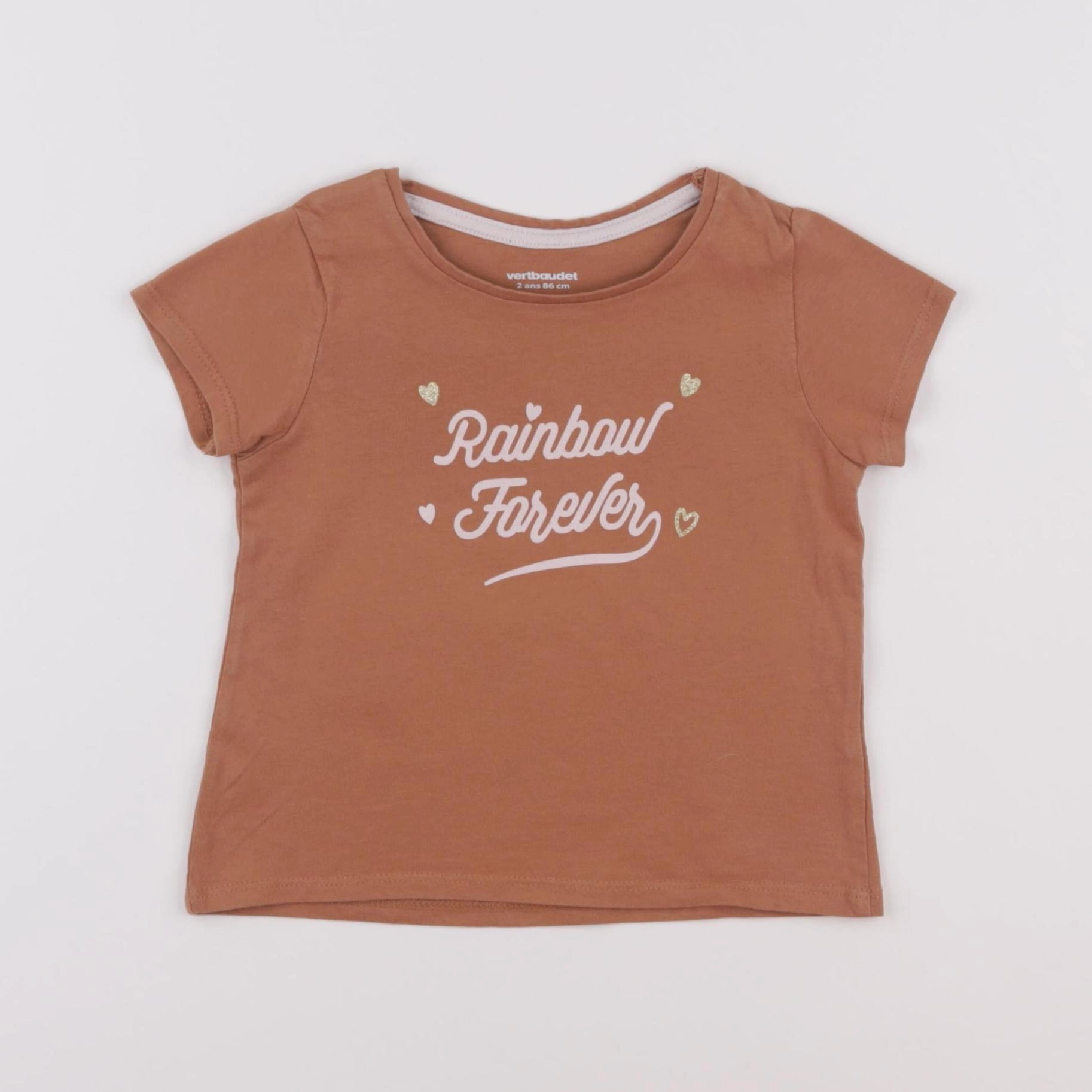 Vertbaudet - tee-shirt marron - 2 ans