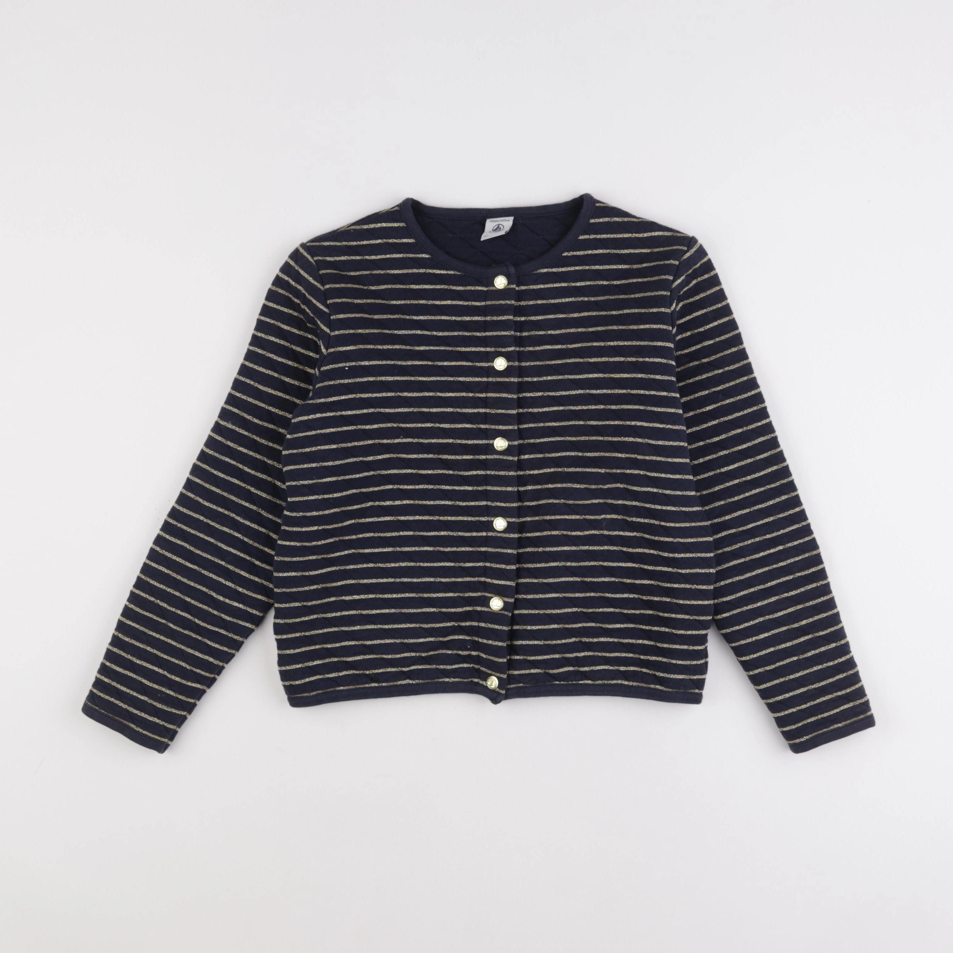 Petit Bateau - sweat bleu, or - 10 ans
