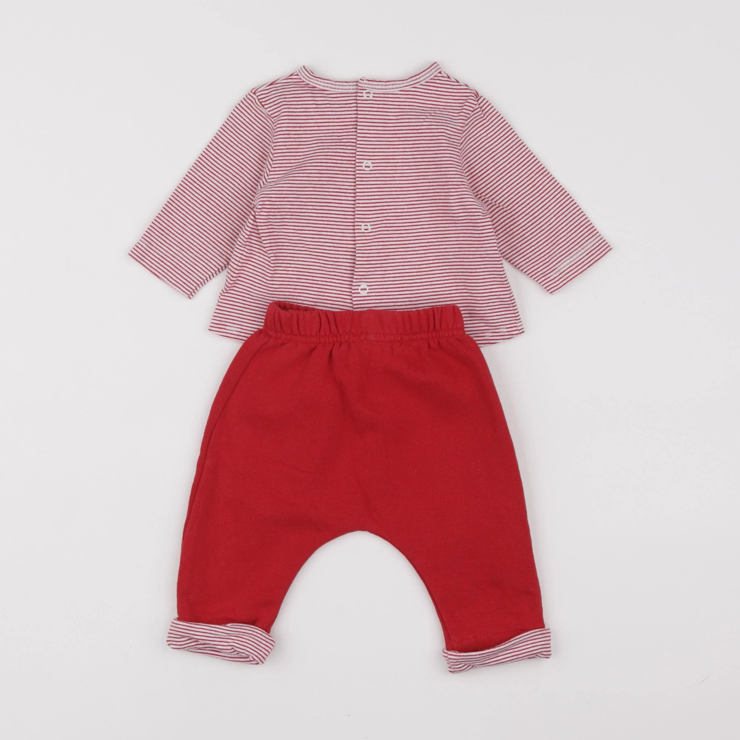 Vertbaudet - ensemble rouge - 3 mois