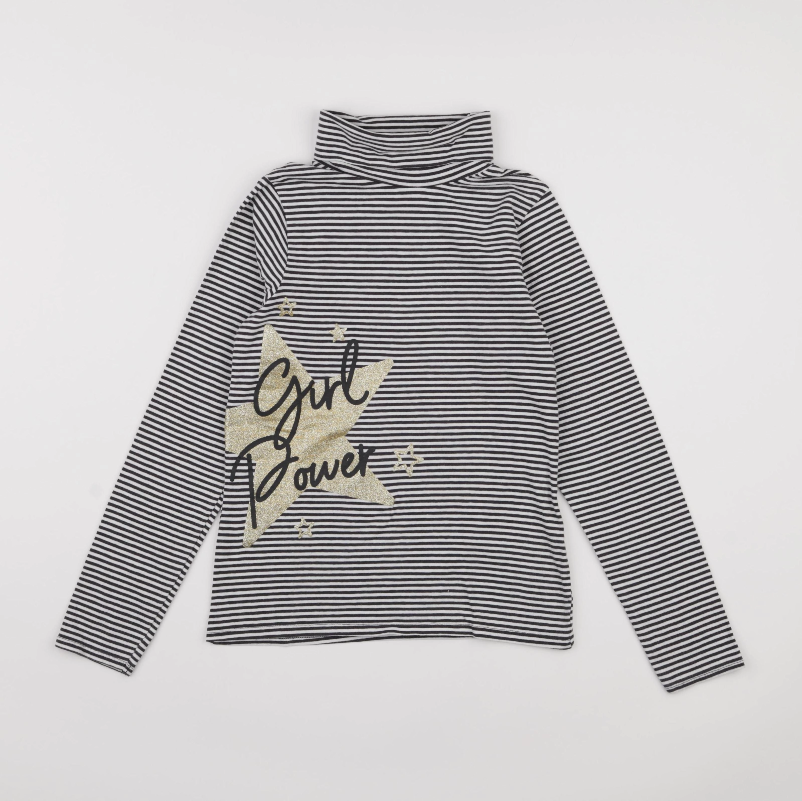 Vertbaudet - sous-pull blanc, bleu - 10 ans