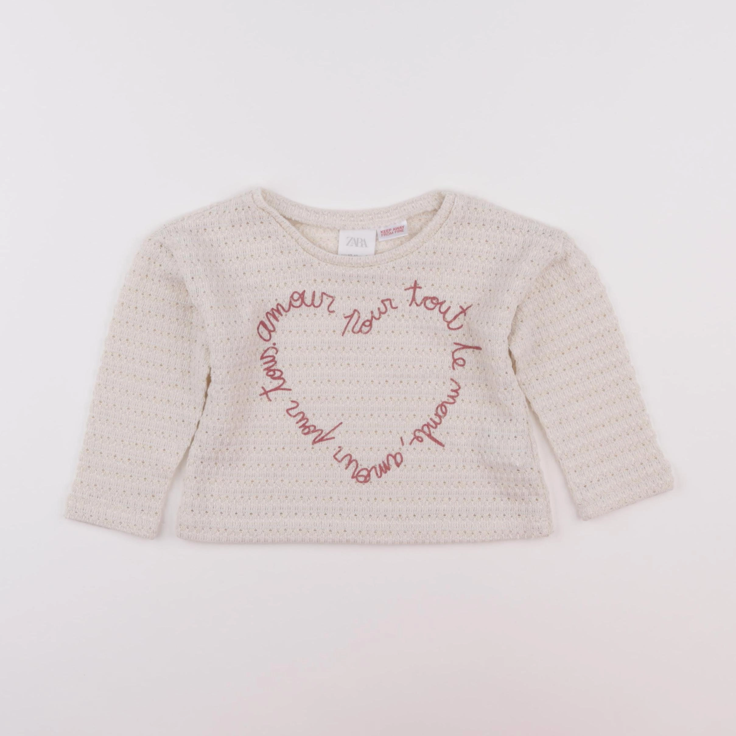 Zara - pull beige - 12/18 mois