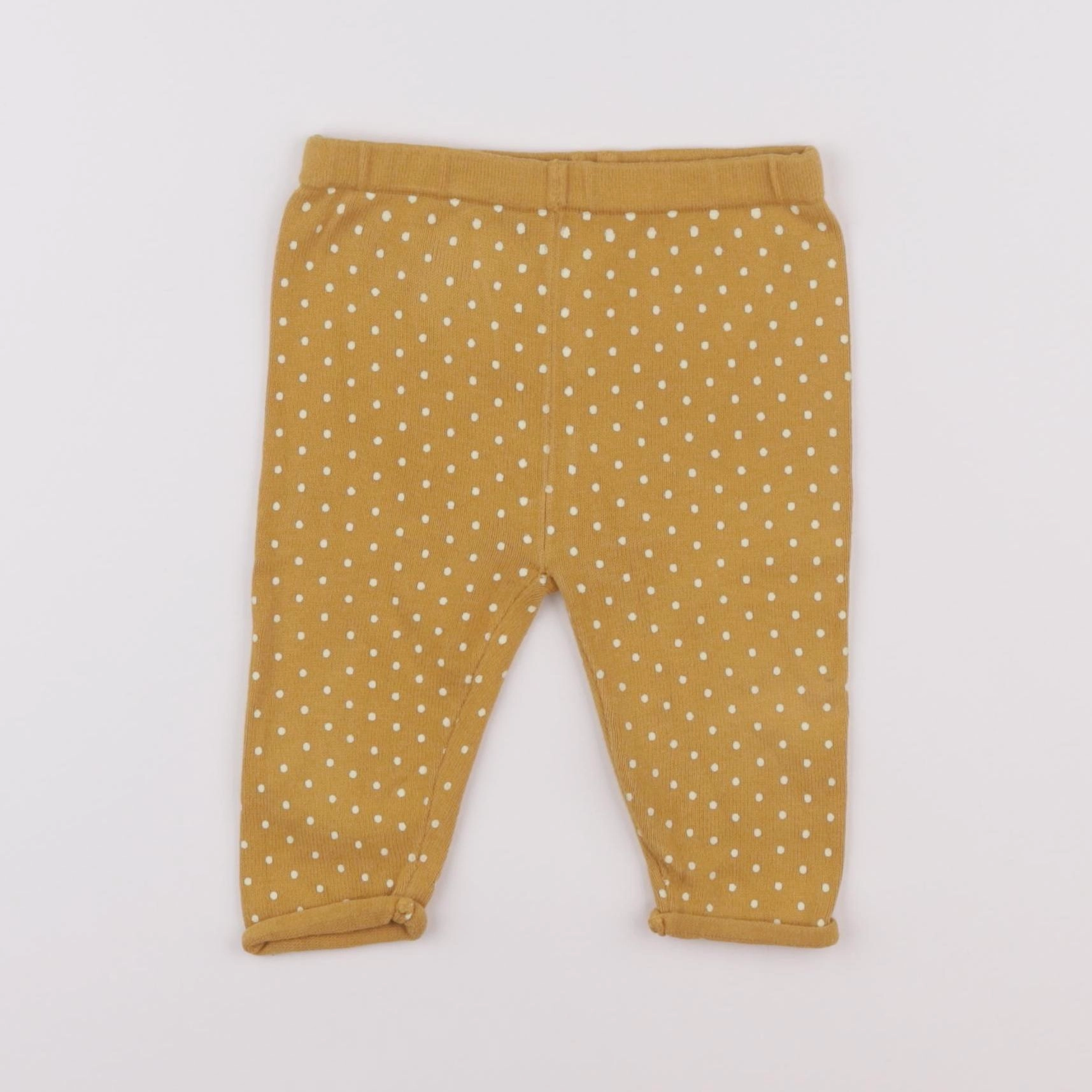 Vertbaudet - legging jaune, blanc - 6 mois