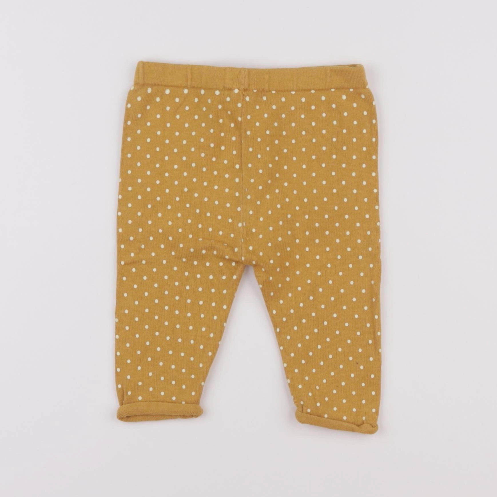 Vertbaudet - legging jaune, blanc - 6 mois