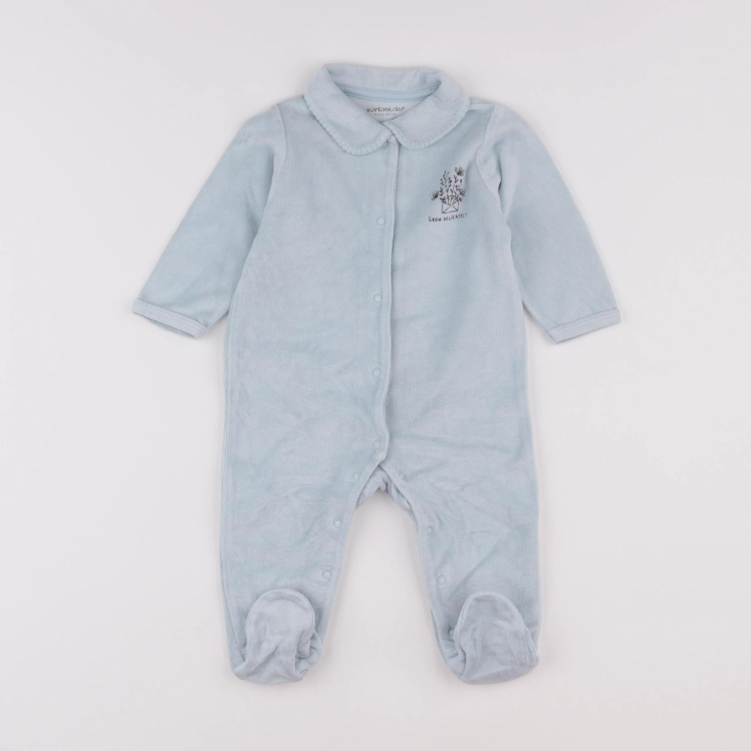 Vertbaudet - pyjama velours bleu - 6 mois