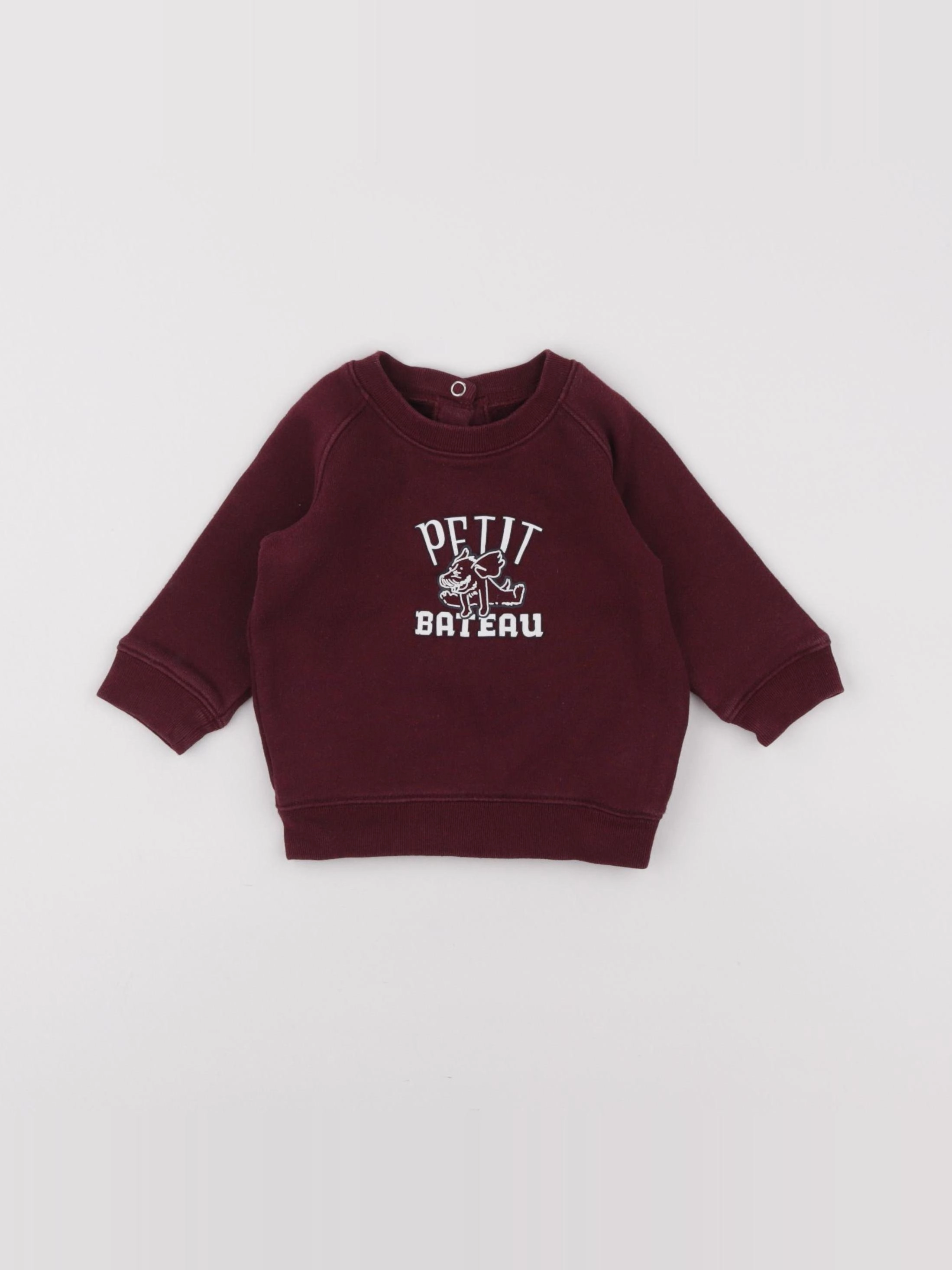 Petit Bateau - sweat rouge - 6 mois