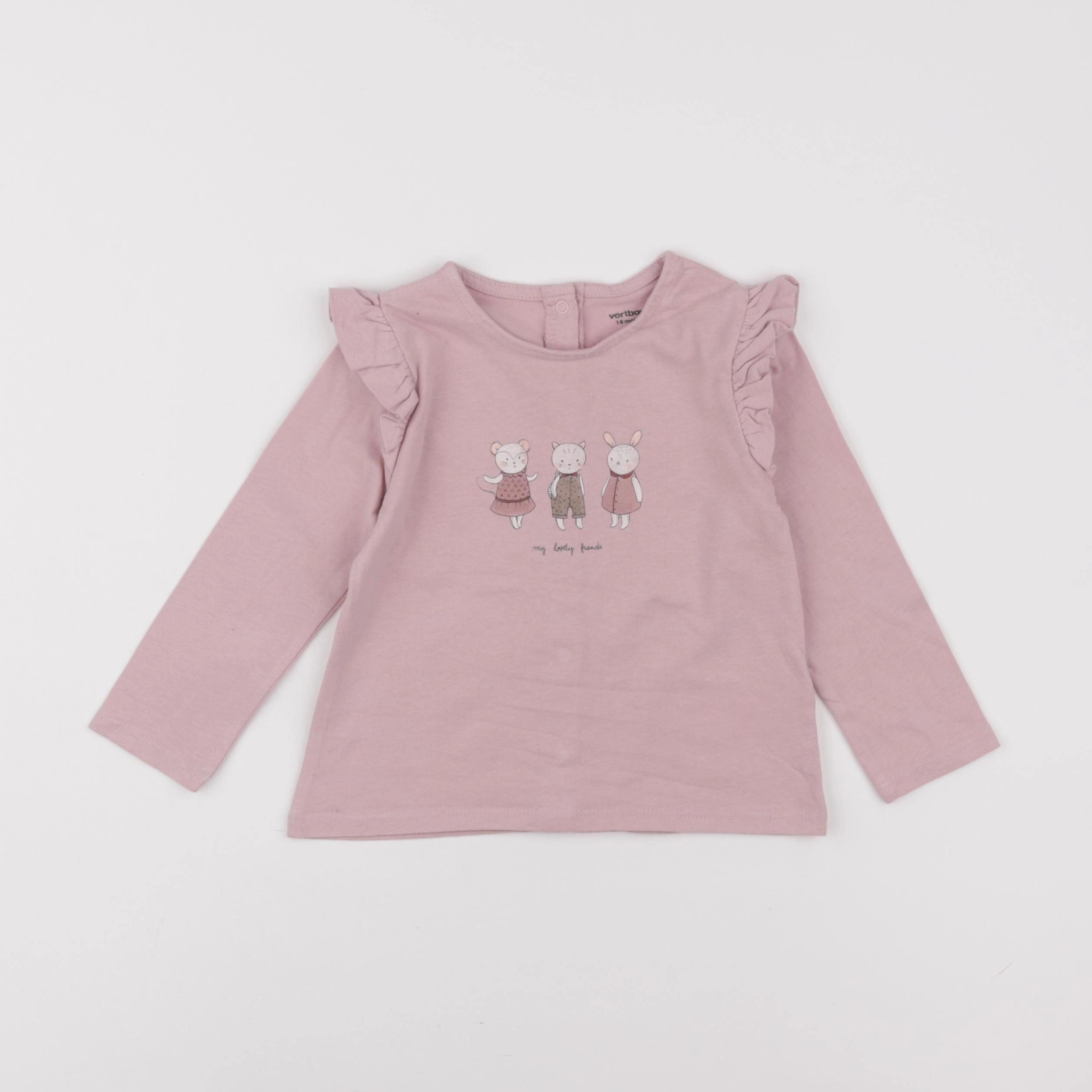 Vertbaudet - tee-shirt violet - 18 mois