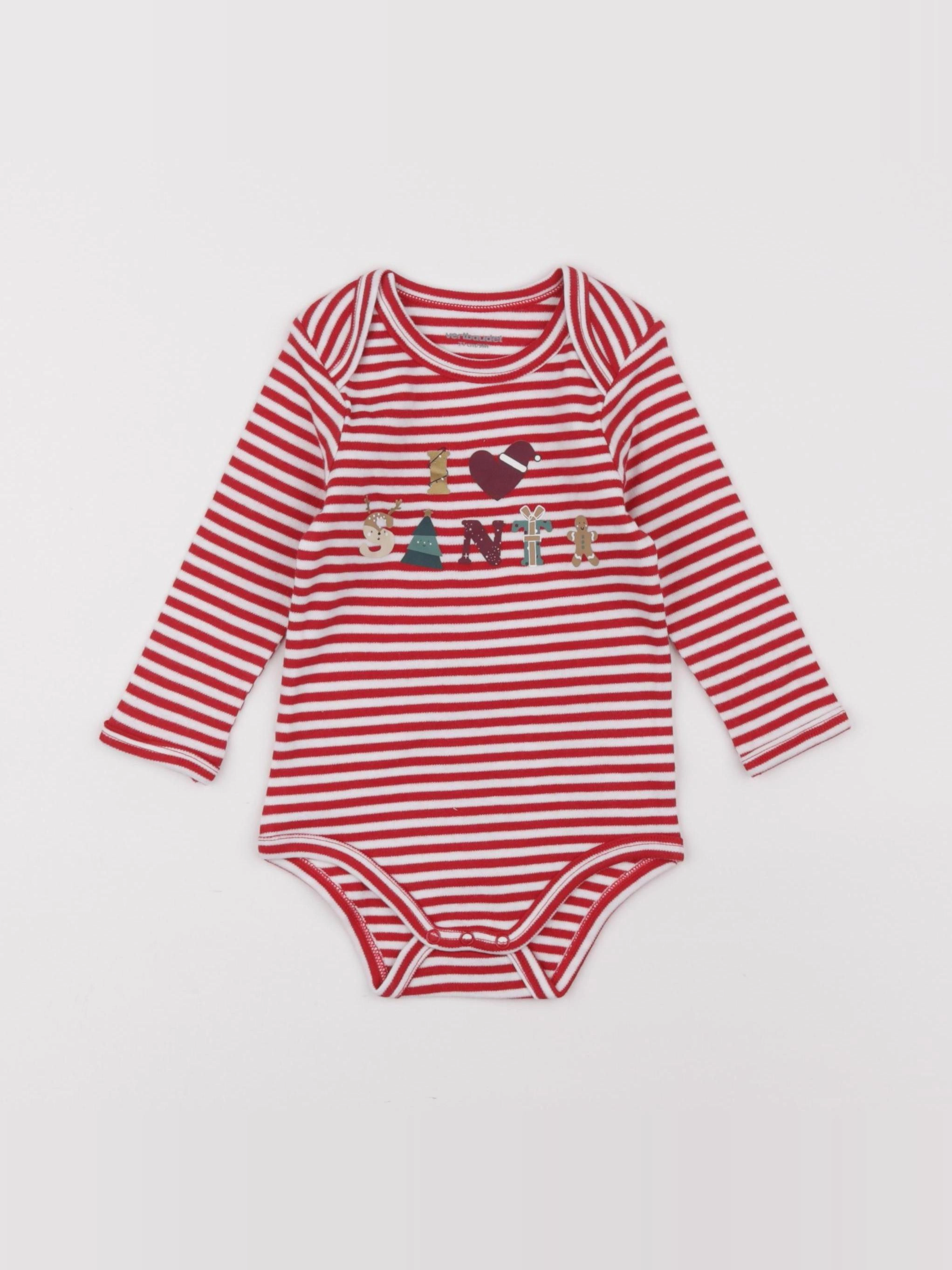 Vertbaudet - body rouge - 9 mois