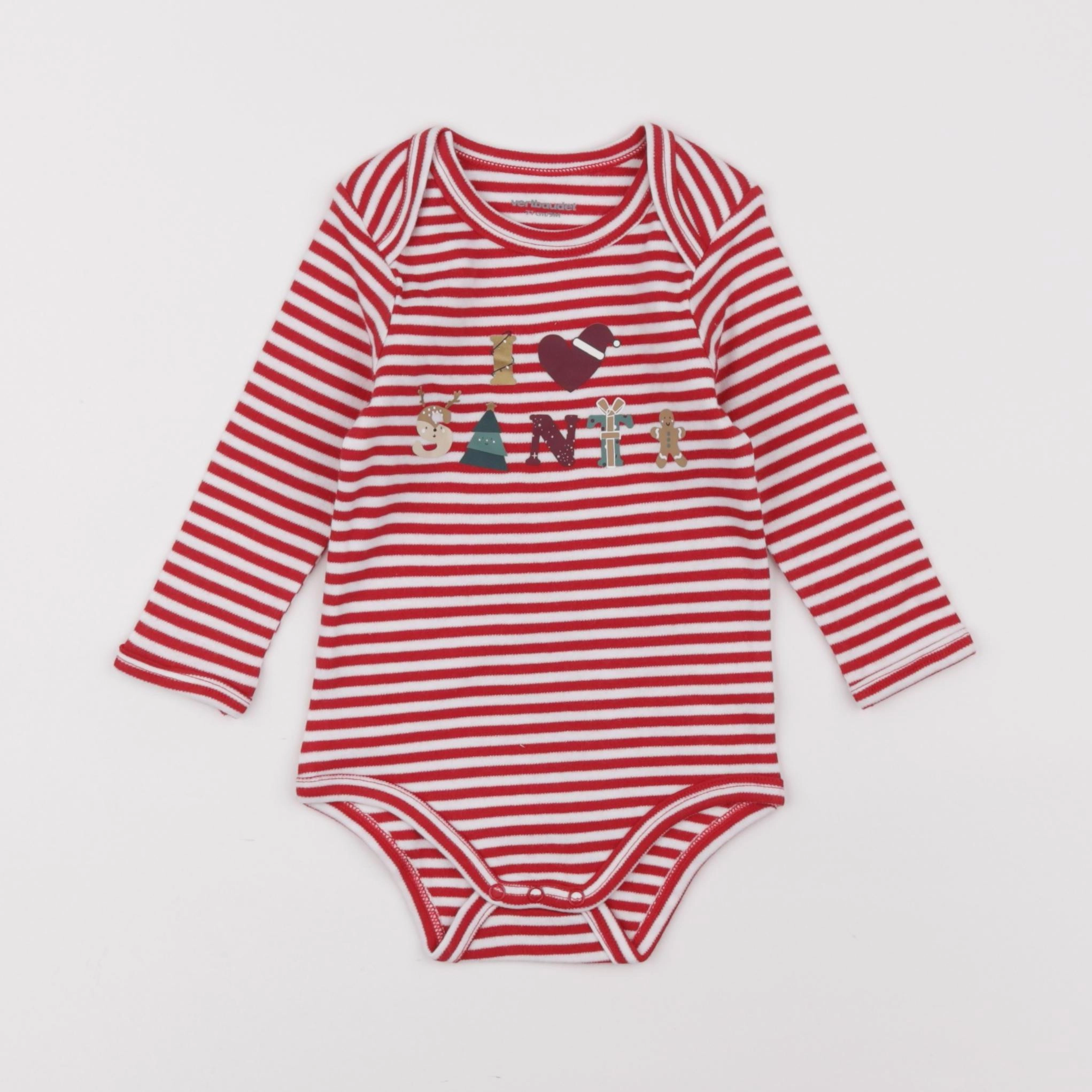Vertbaudet - body rouge - 9 mois