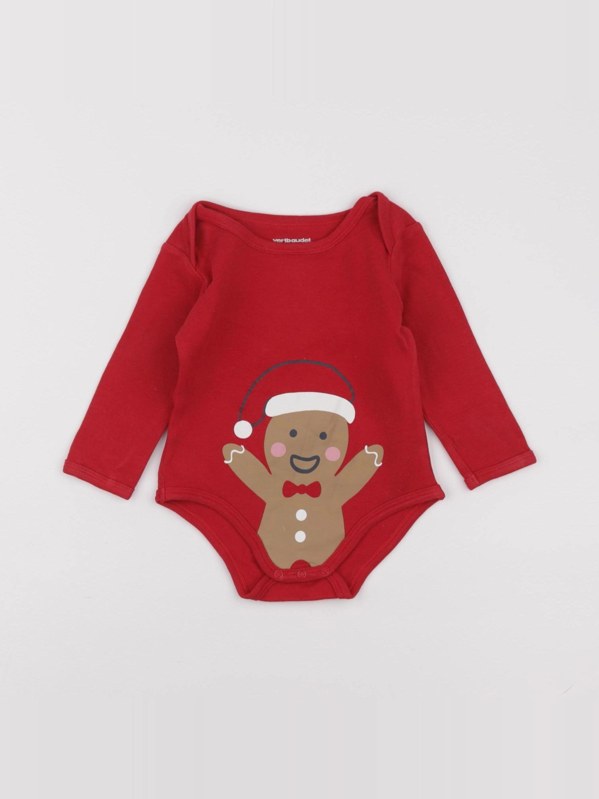 Vertbaudet - body rouge - 9 mois