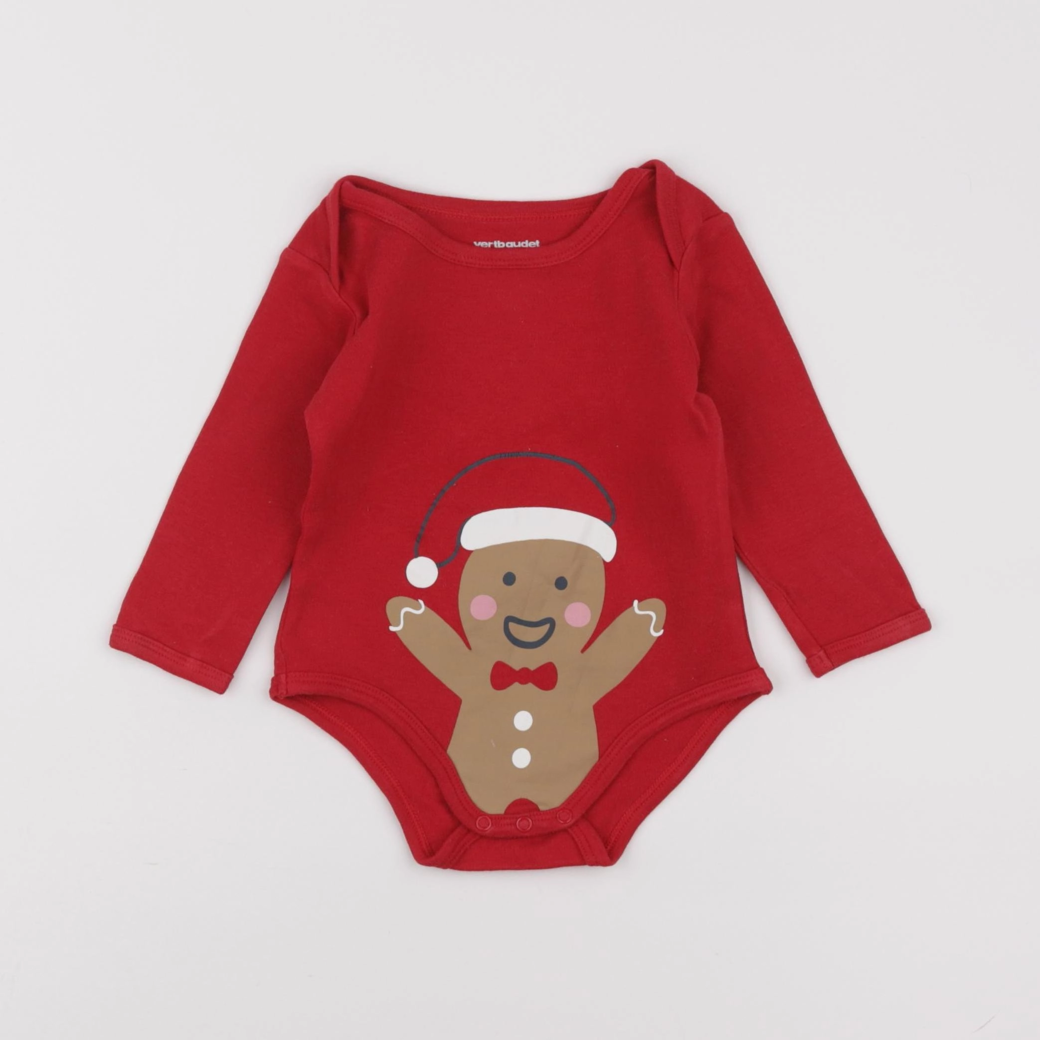 Vertbaudet - body rouge - 9 mois