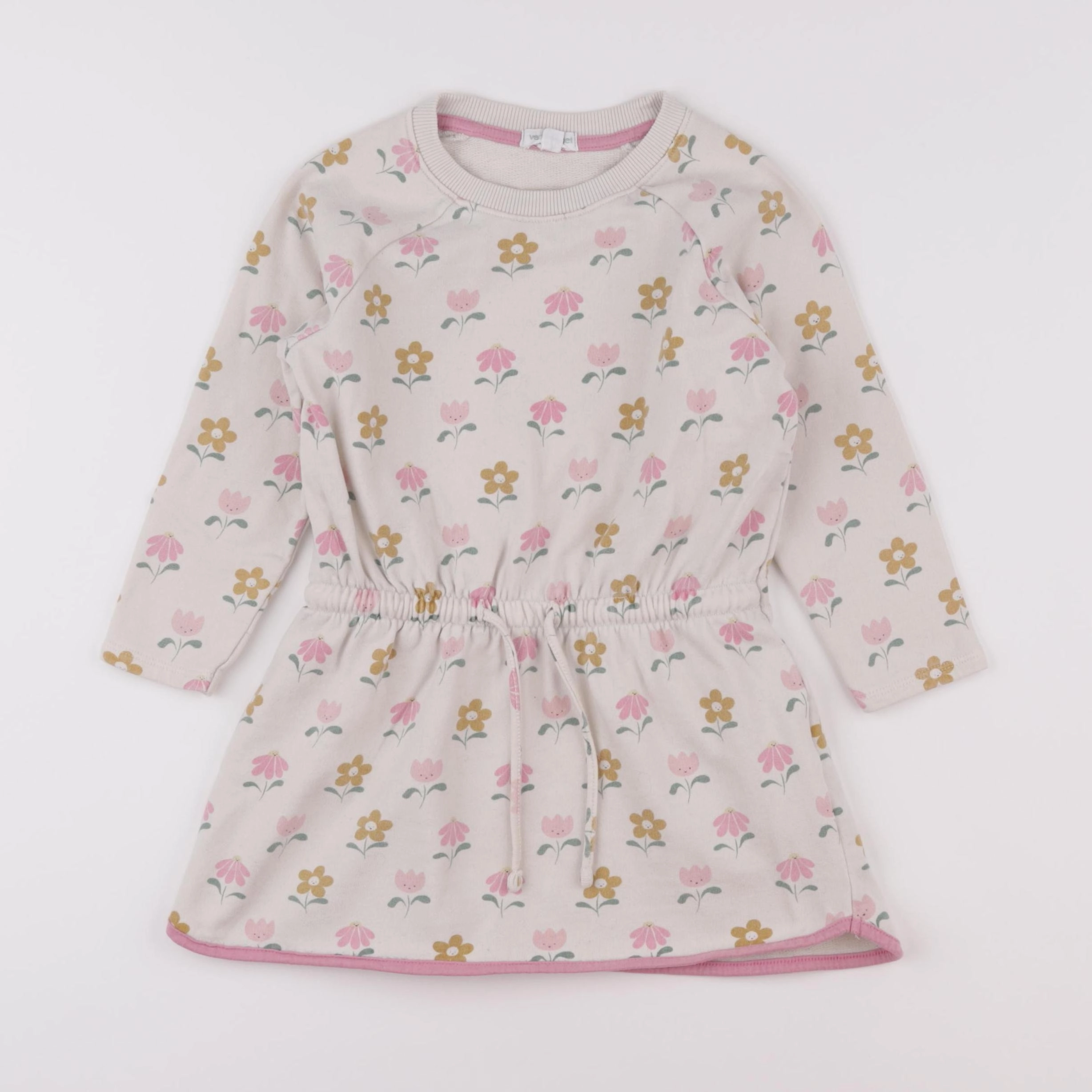 Vertbaudet - robe blanc, rose - 4 ans