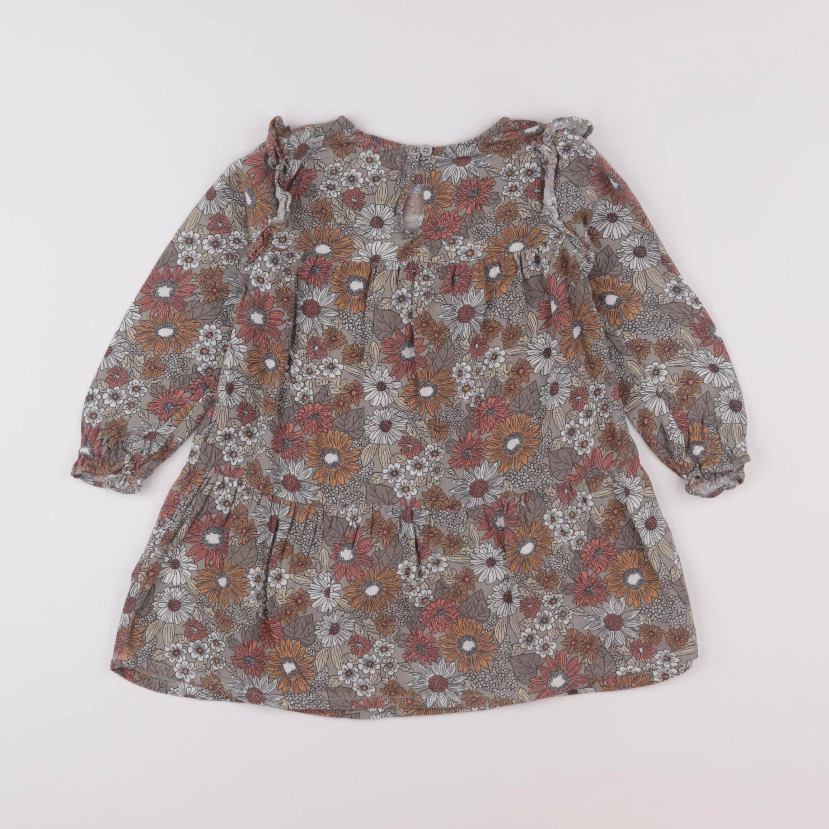 Vertbaudet - robe vert, orange - 3 ans