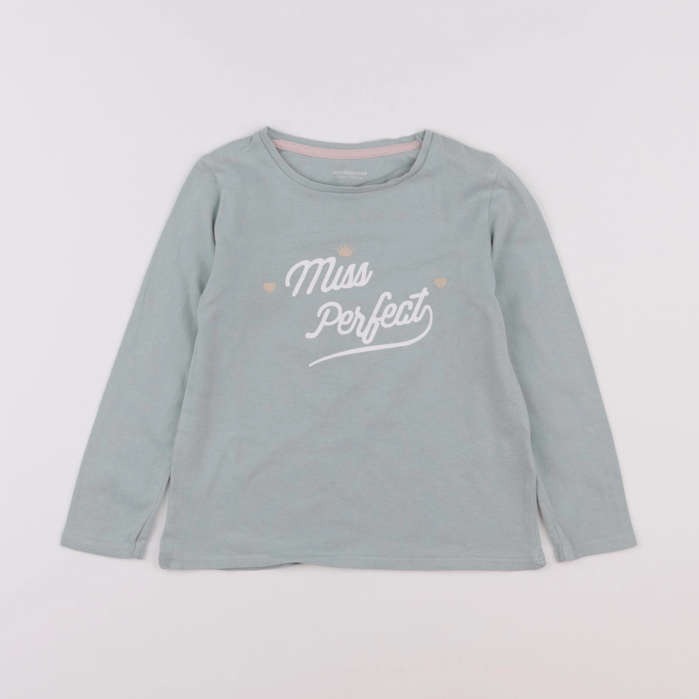 Vertbaudet - tee-shirt bleu - 5 ans