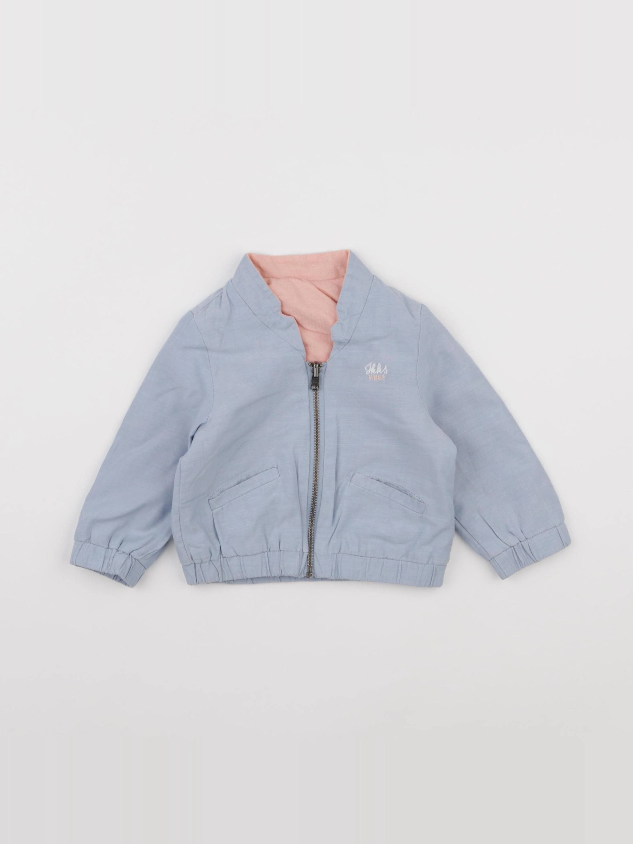 IKKS - veste réversible bleu - 6 mois