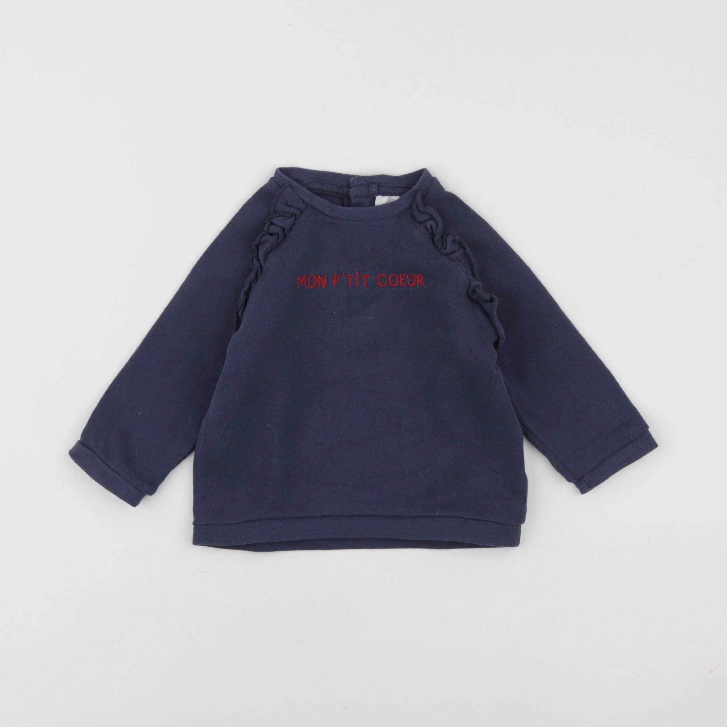 Vertbaudet - sweat bleu - 12 mois