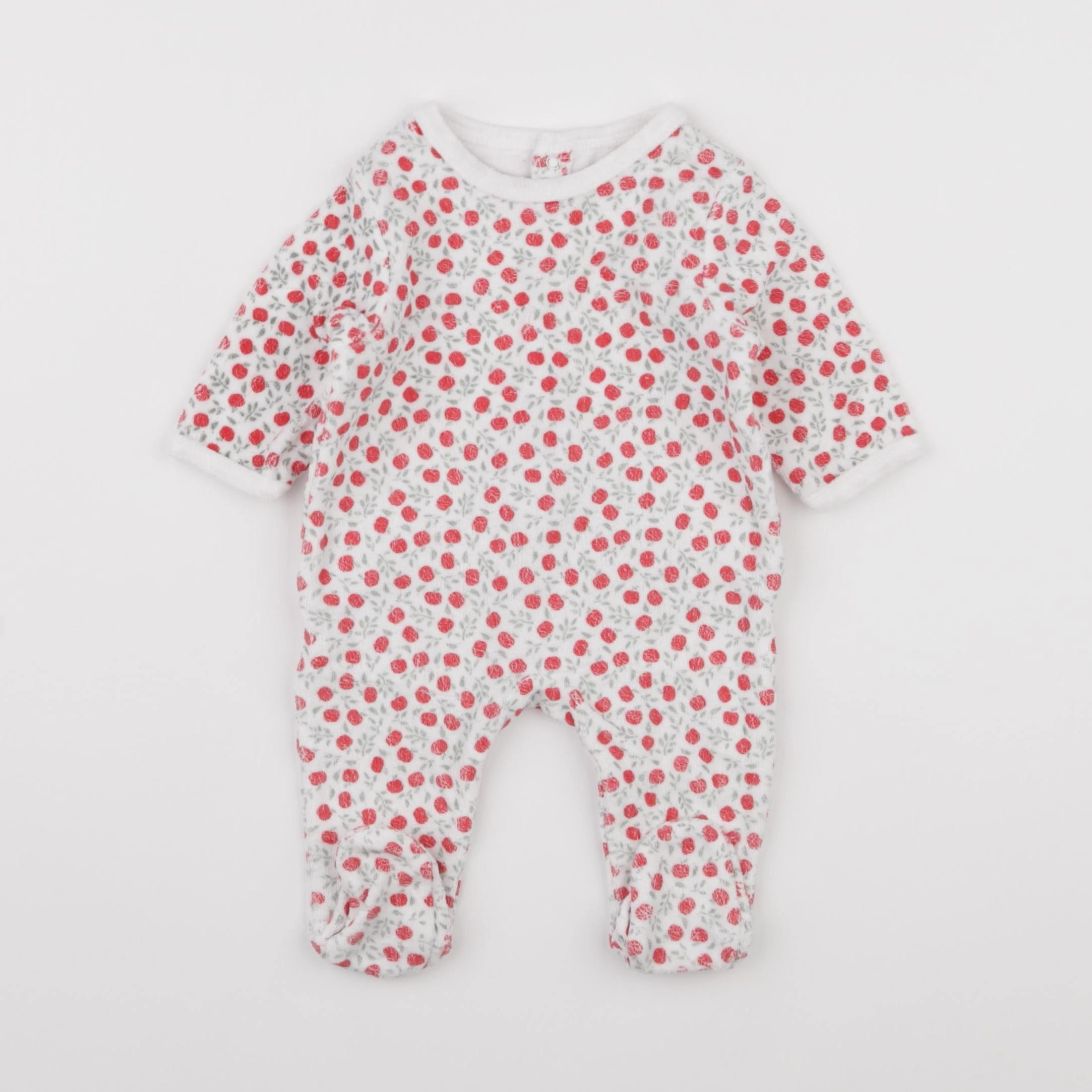 Vertbaudet - pyjama velours multicolore - 1 mois