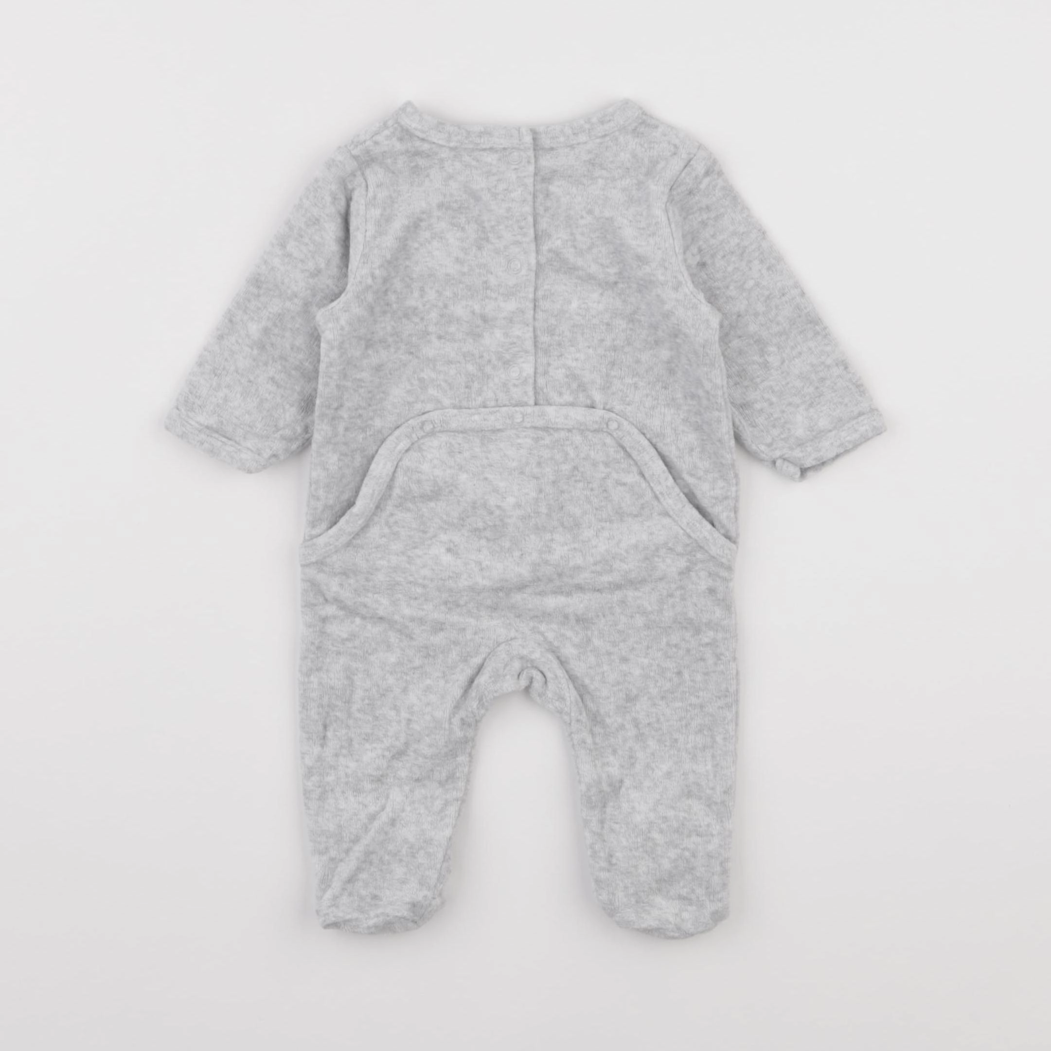 Vertbaudet - pyjama velours gris - 1 mois