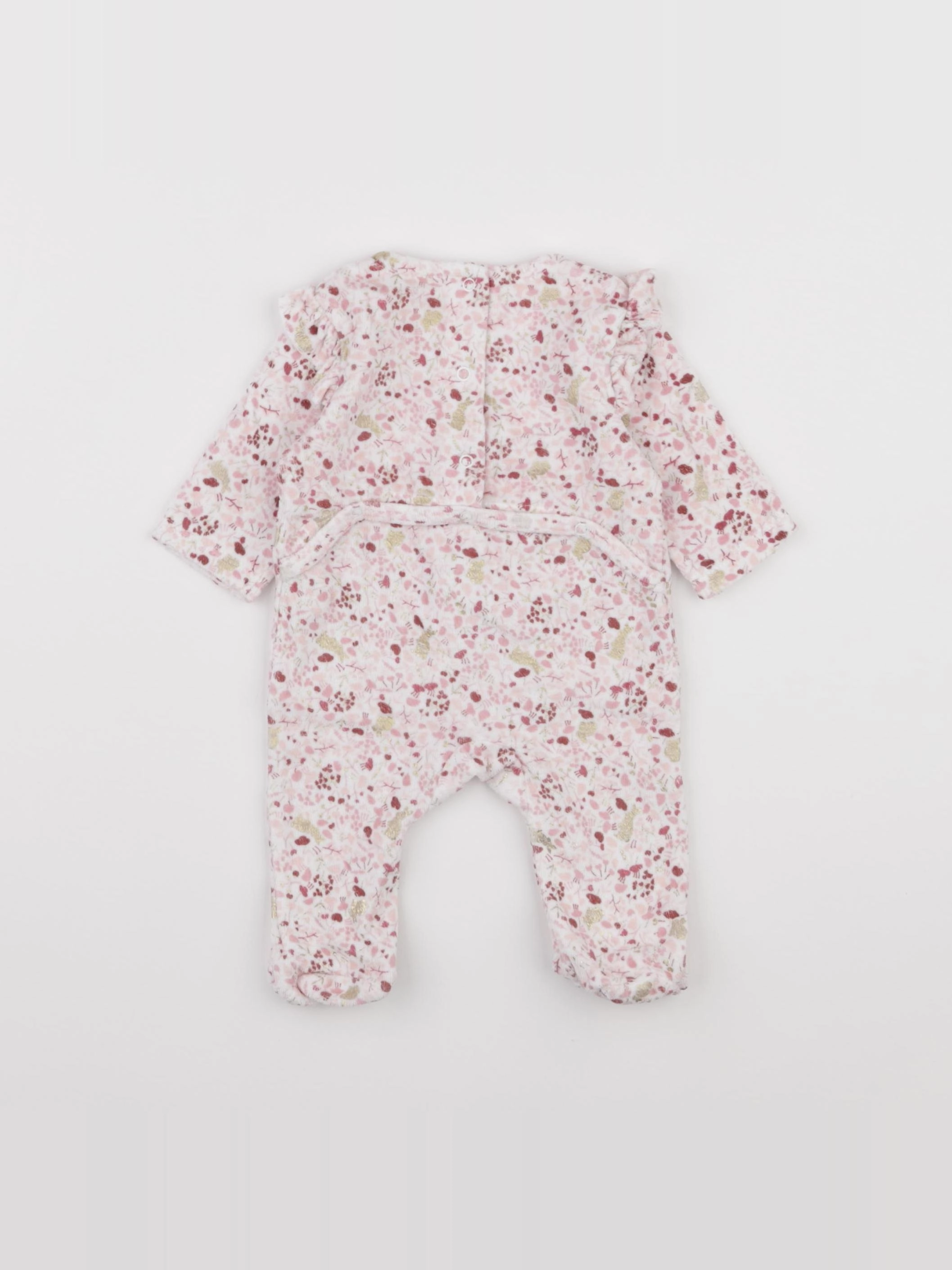 Vertbaudet - pyjama velours rose - 1 mois